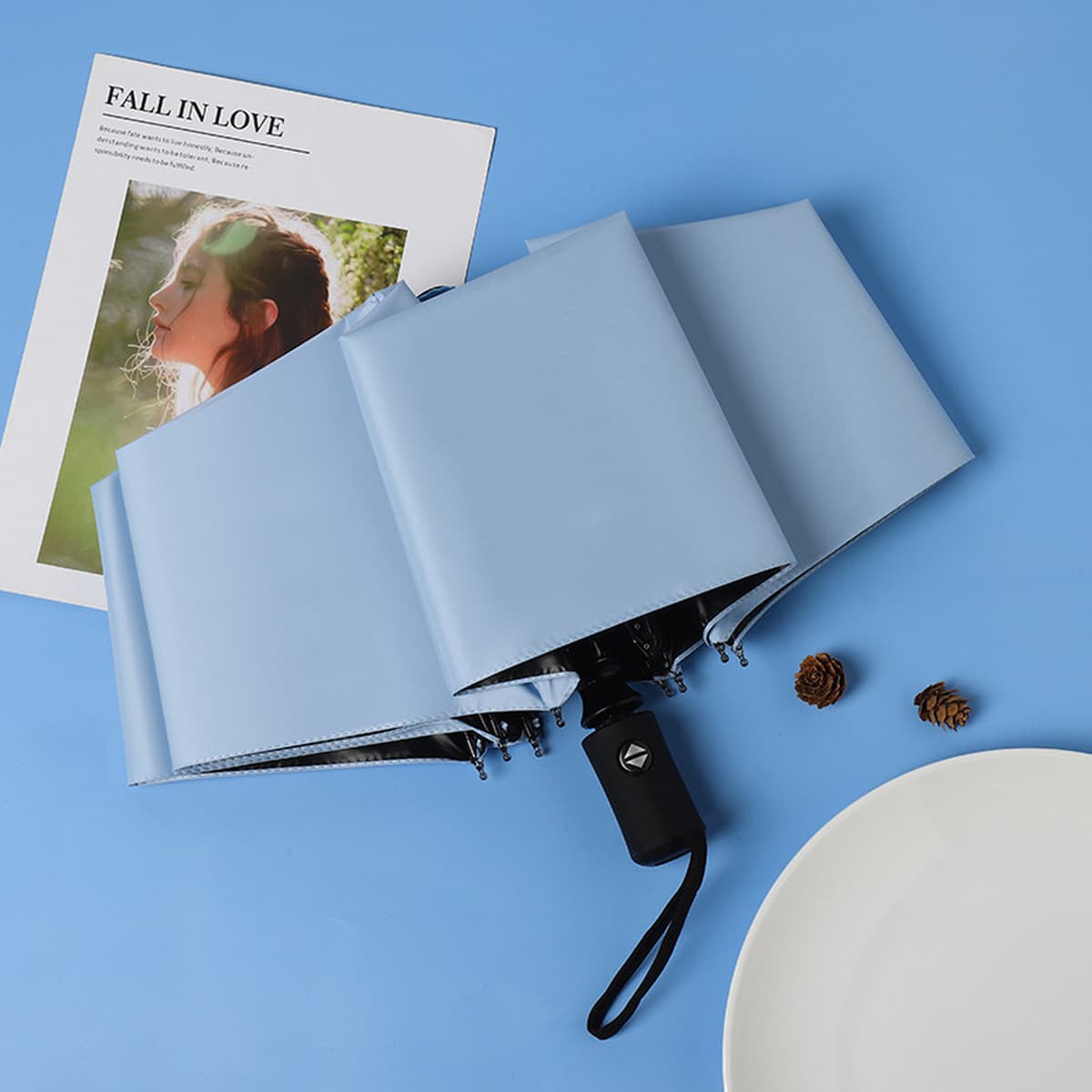 60 костяные кольца пряжка зонтик Дождь женский виниловый солнцезащитный зонтик зонтик полный автоматический зонтик рекламный...