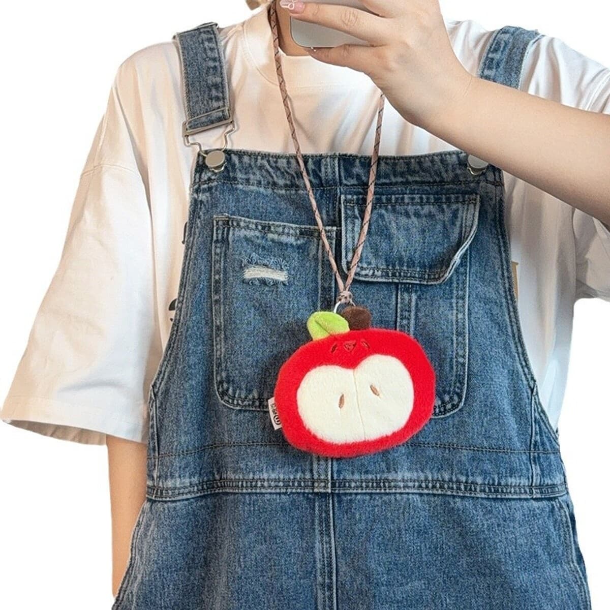 Кошка Фан Оригинальная милая сумка из красного яблока с шеей фруктовая сумка-картная сумка для наушников