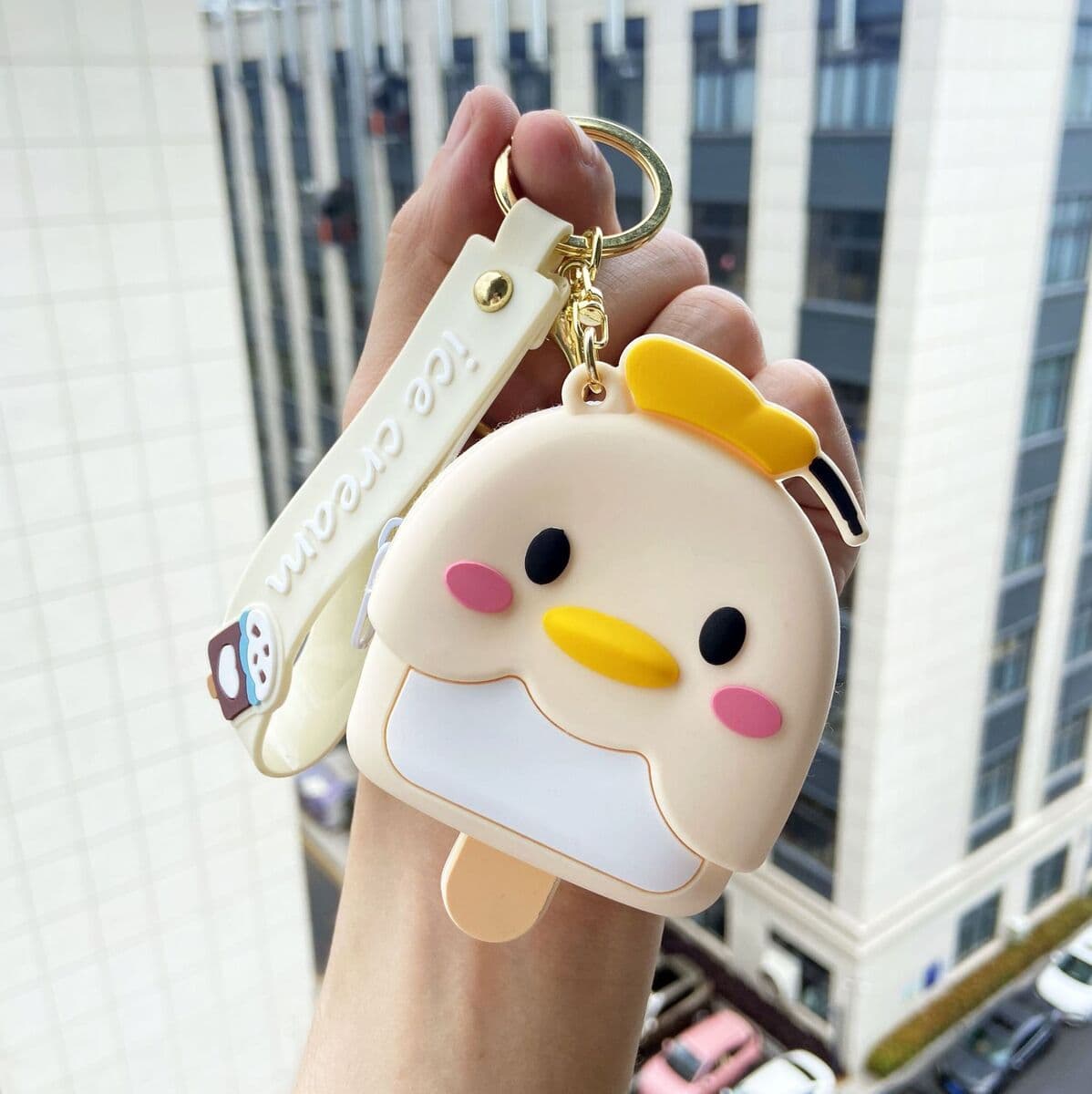 Силиконовый кошелек-брелок в виде утки для монет и ключей, подвеска для детского рюкзака, чехол для ключей, держатель для...