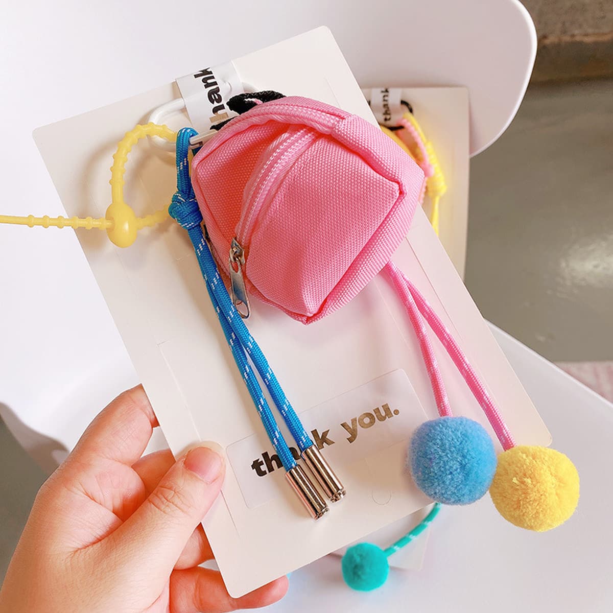 HD7236A08 модный рюкзак в форме кошелька брелок для ключей для нишевого корейского шарика