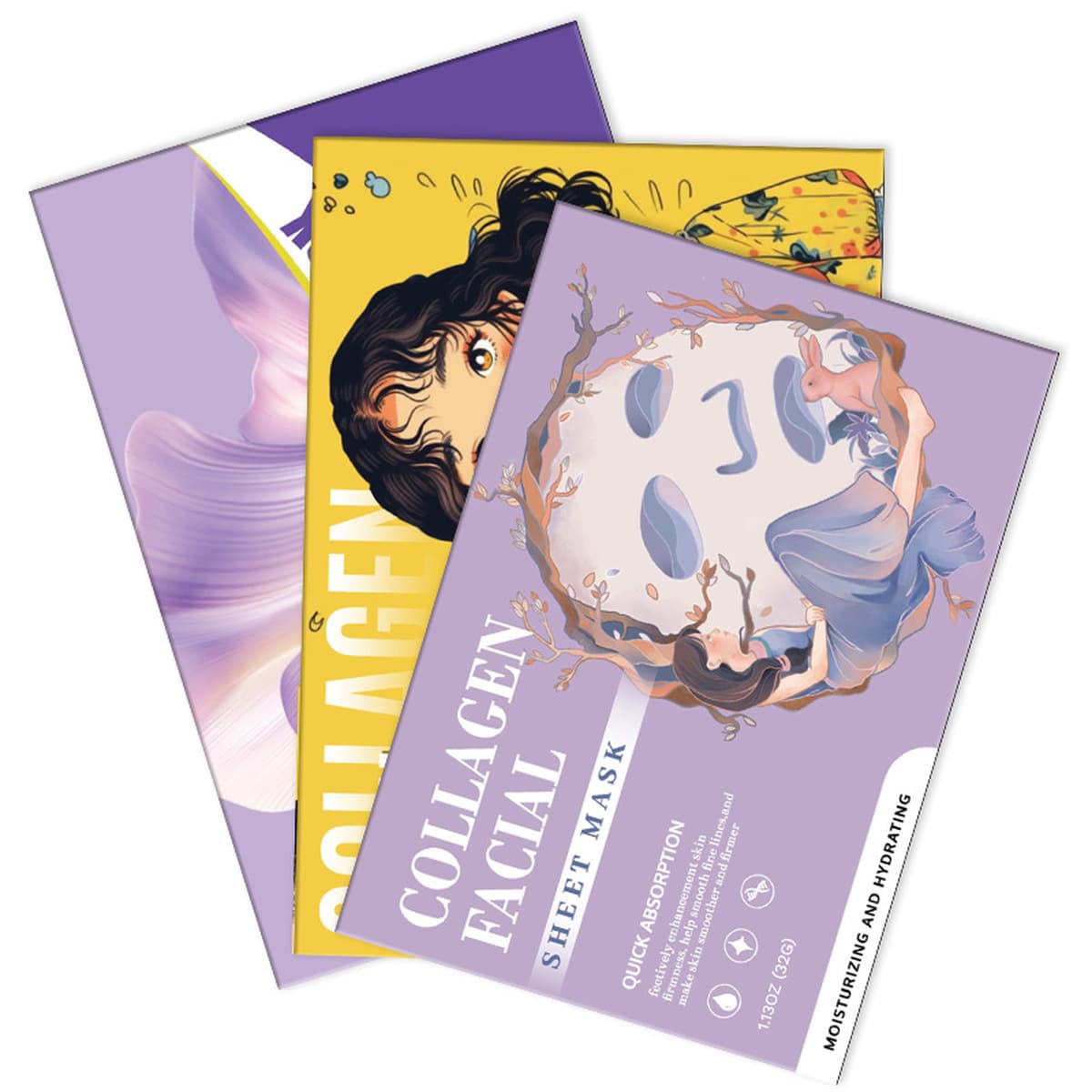 Трансграничная коллагеновая маска с верхним и нижним разделением, белая полупрозрачная маска, корейская популярная маска для...