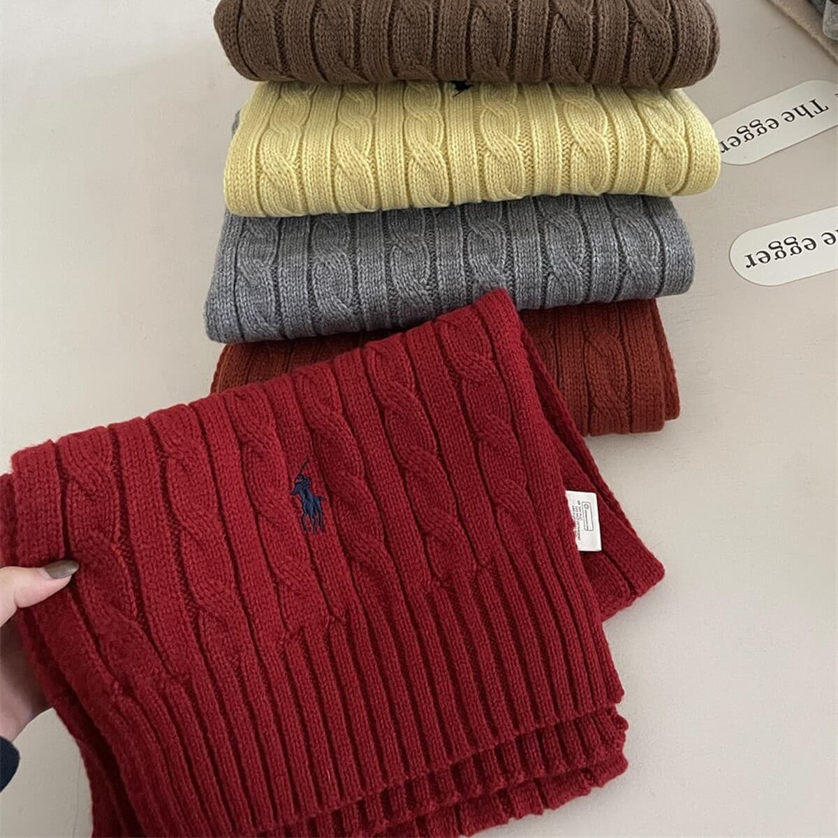 Долговечная репутация! Шерстяной вязаный шарф для пар, универсальный однотонный шарф-грелка для шеи, модный зимний корейский...