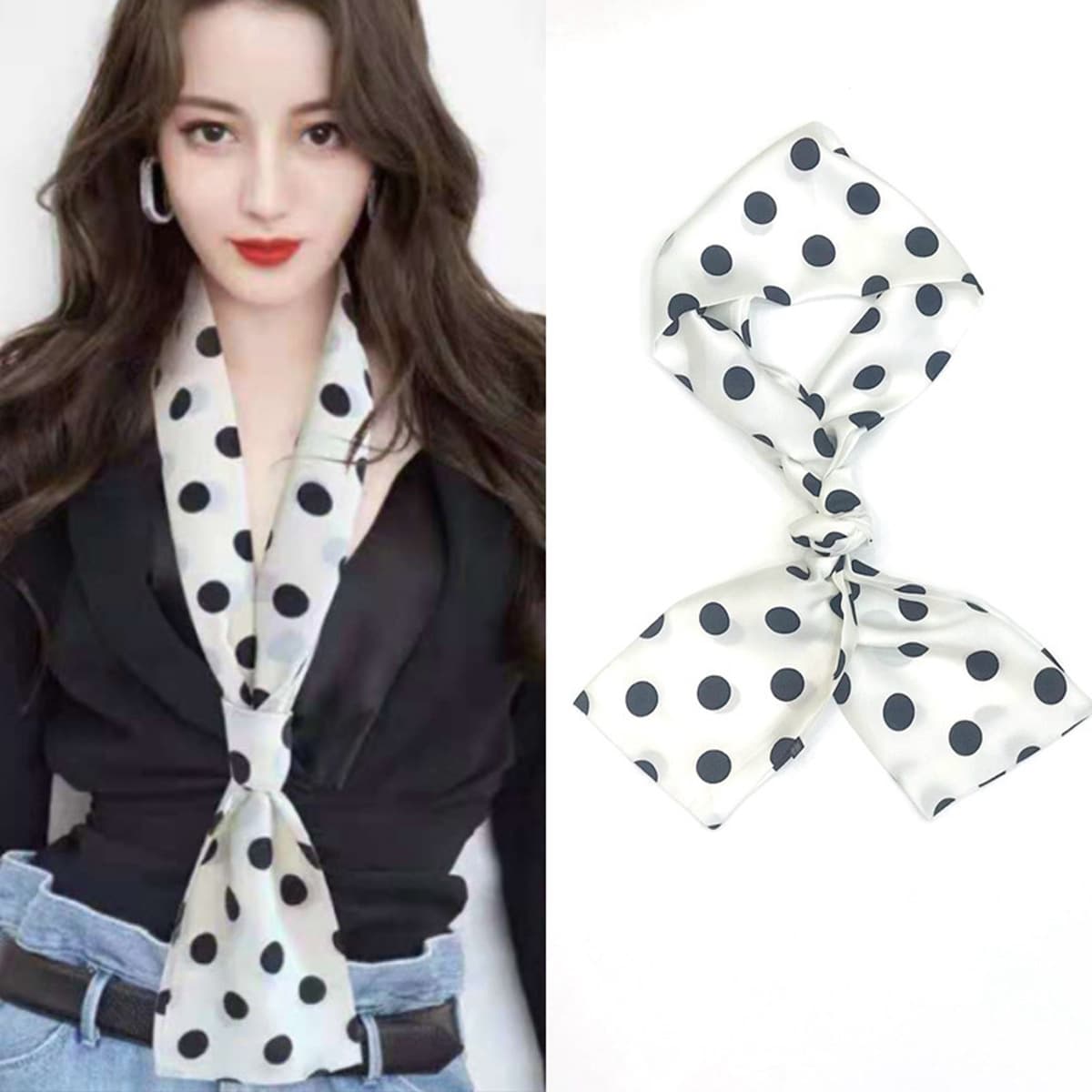 Звездный узкий шарф женский ремешок для волос