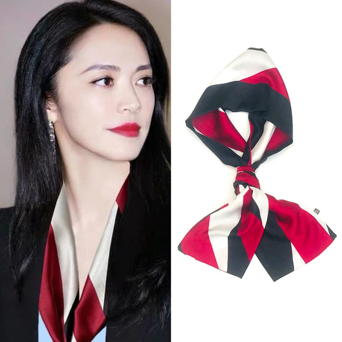 Звездный узкий шарф женский ремешок для волос