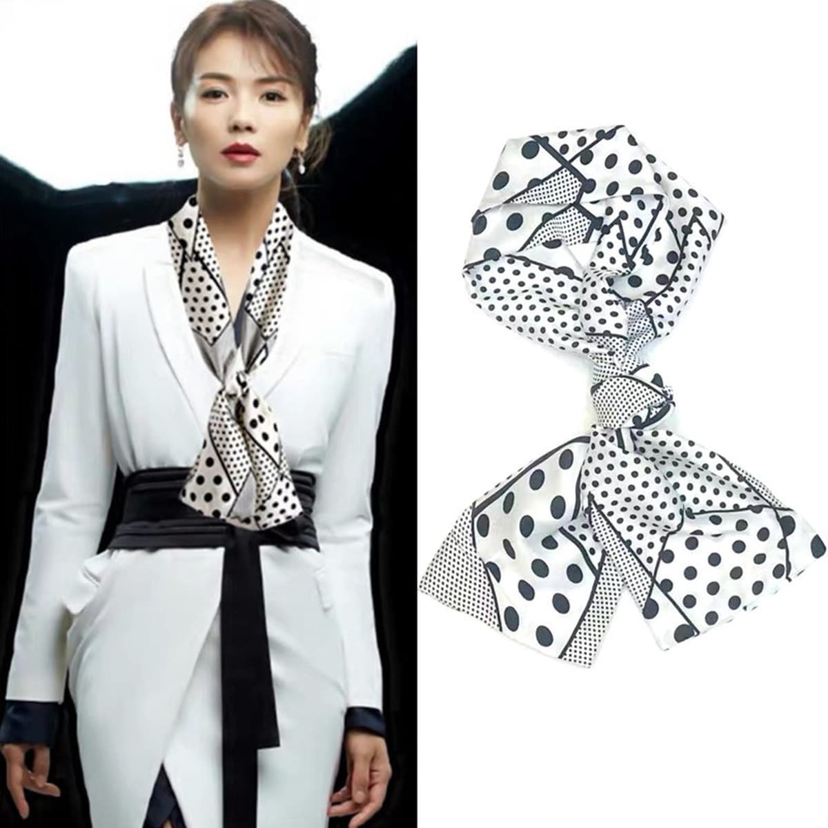 Звездный узкий шарф женский ремешок для волос