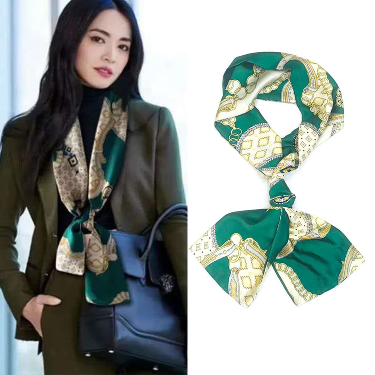 Звездный узкий шарф женский ремешок для волос