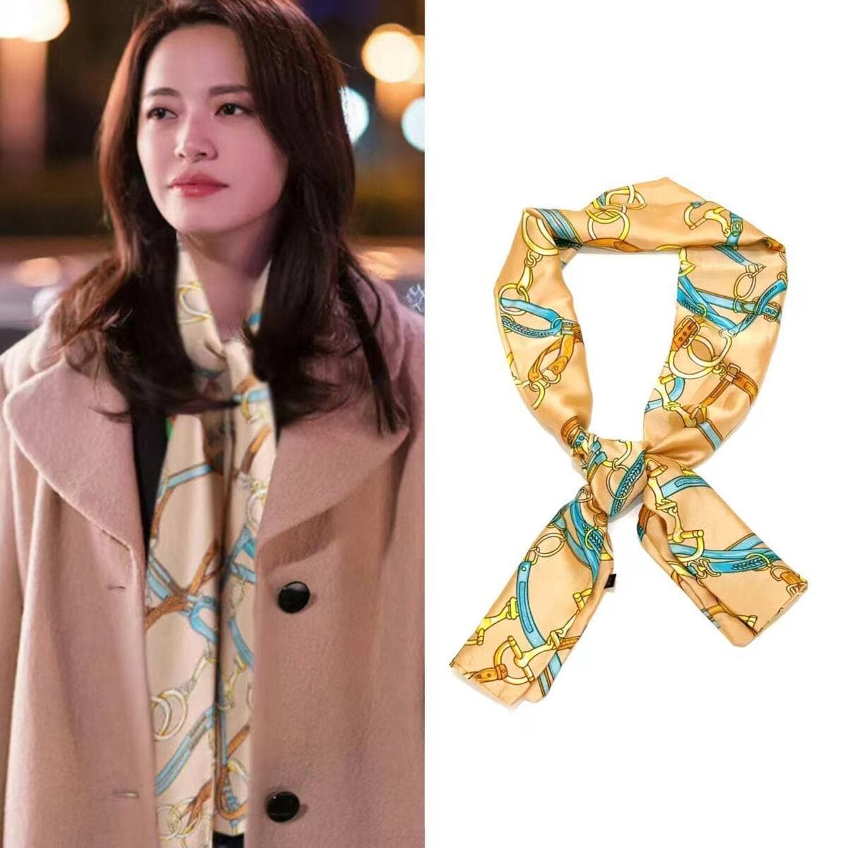 Звездный узкий шарф женский ремешок для волос