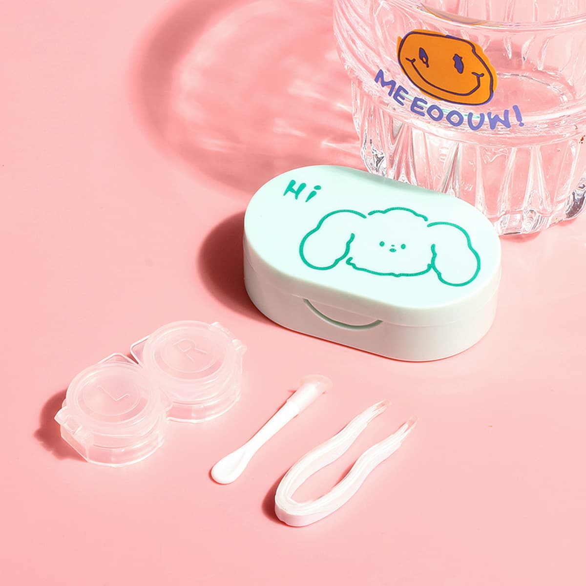 Мультфильм Контактные Линзы Коробка Для Ухода Животных Контактные Линзы Сопровождающие Коробка Многоцветный микс Простой...