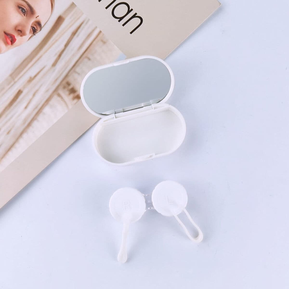 Кайда близорукость контактных линз чехол милый зрачок коробка Пара коробка простая портативная двойная коробка оптовая...