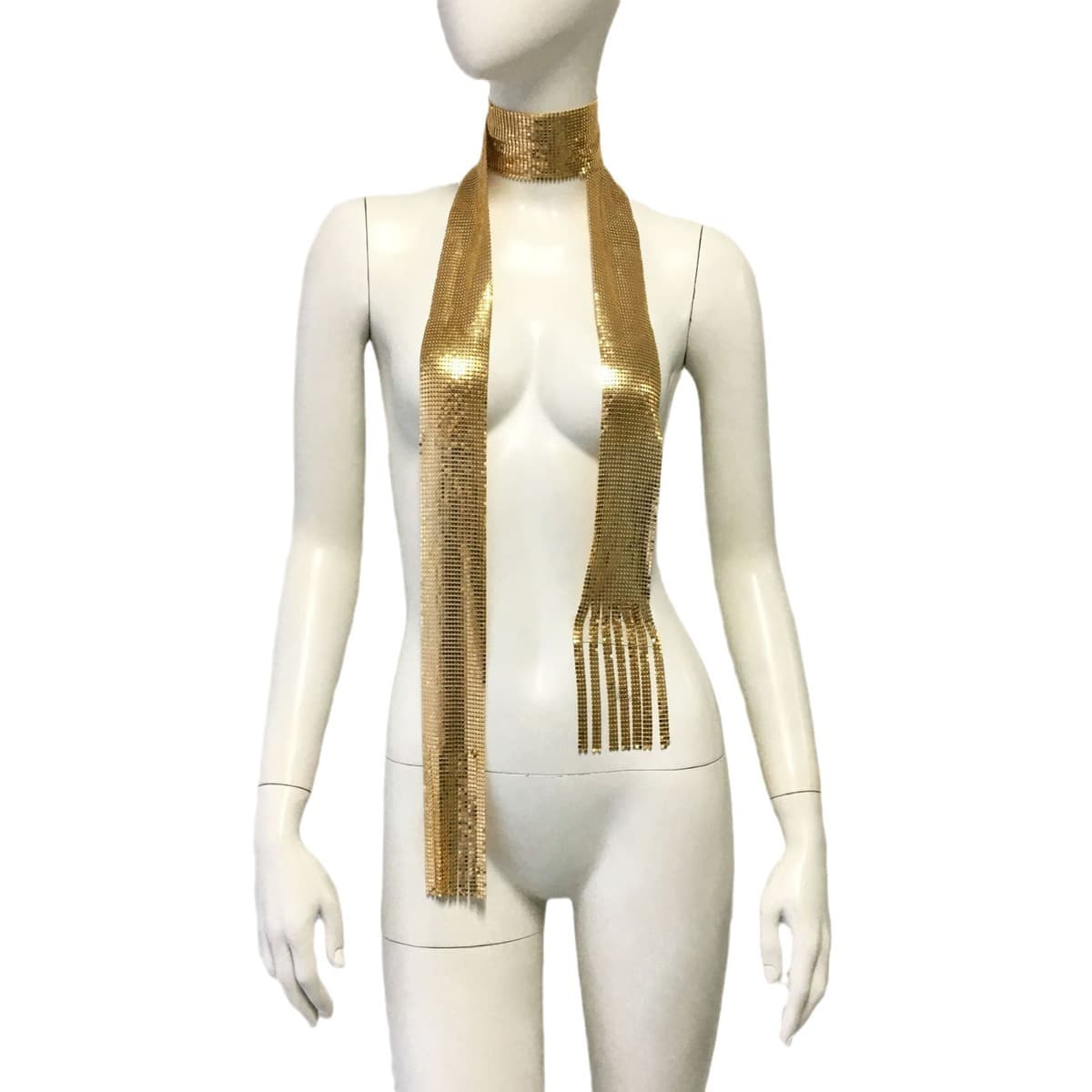 Трансграничные новые аксессуары металлический шарф с пайетками индивидуальный простой ручной работы Алюминиевый сетчатый...