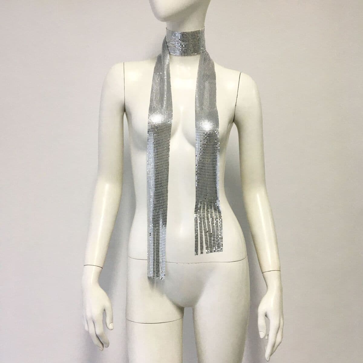 Трансграничные новые аксессуары металлический шарф с пайетками индивидуальный простой ручной работы Алюминиевый сетчатый...