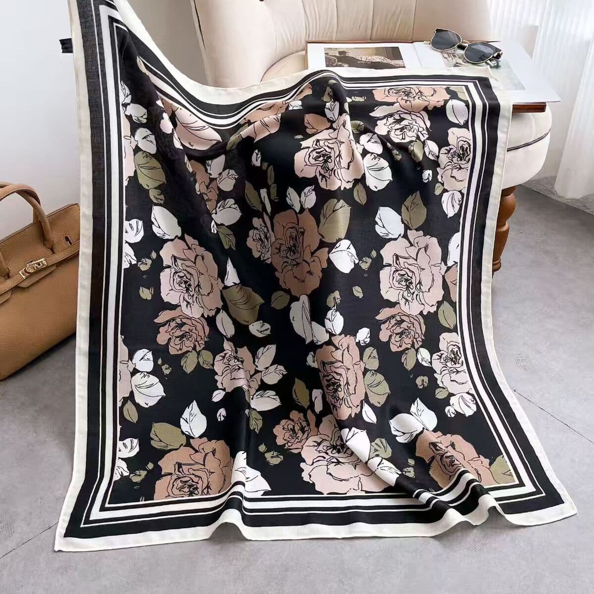 Анти-бархатный хлопчатобумажный принт модный дикий 90 квадратный шарф многофункциональный шарф с рубашкой модный шарф галстук