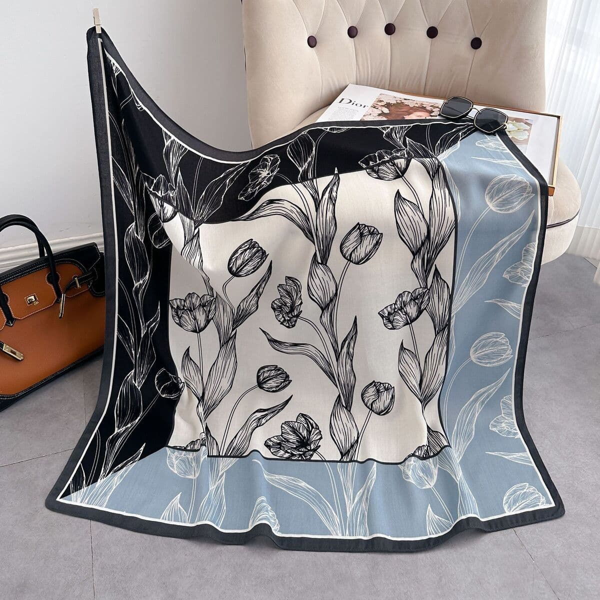 Анти-бархатный хлопчатобумажный принт модный дикий 90 квадратный шарф многофункциональный шарф с рубашкой модный шарф галстук