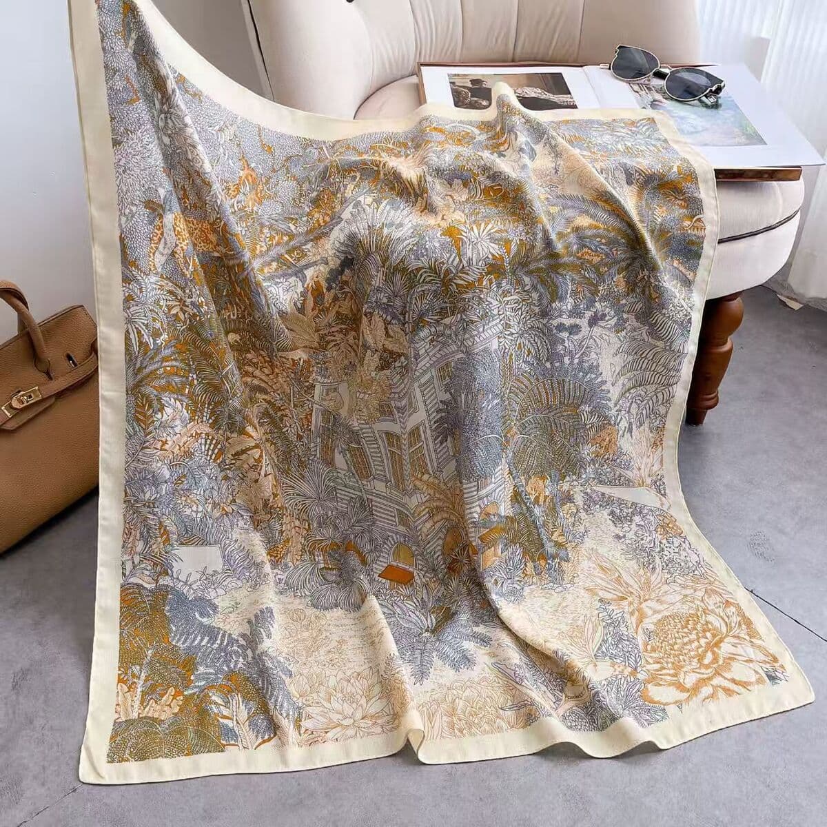 Анти-бархатный хлопчатобумажный принт модный дикий 90 квадратный шарф многофункциональный шарф с рубашкой модный шарф галстук