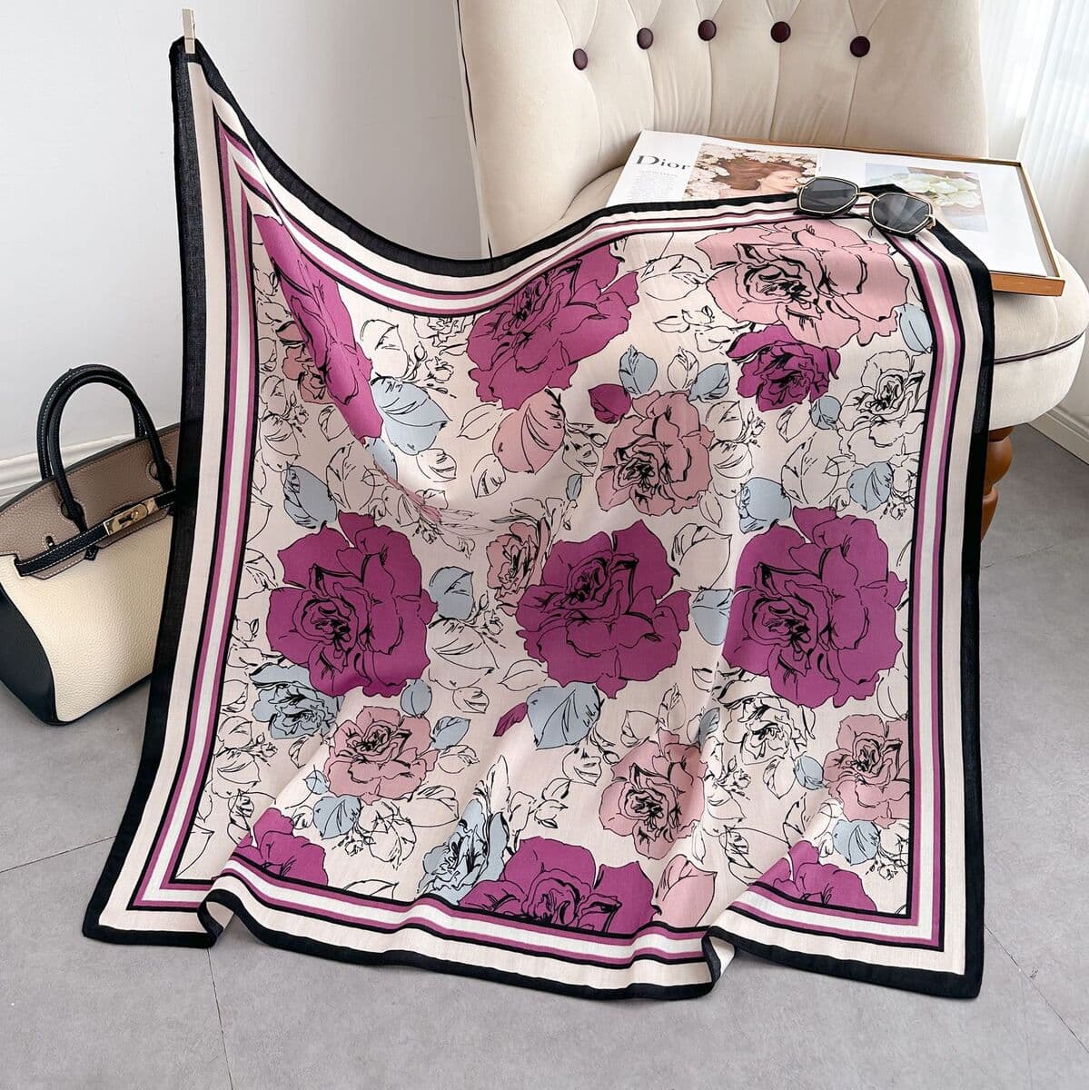 Анти-бархатный хлопчатобумажный принт модный дикий 90 квадратный шарф многофункциональный шарф с рубашкой модный шарф галстук