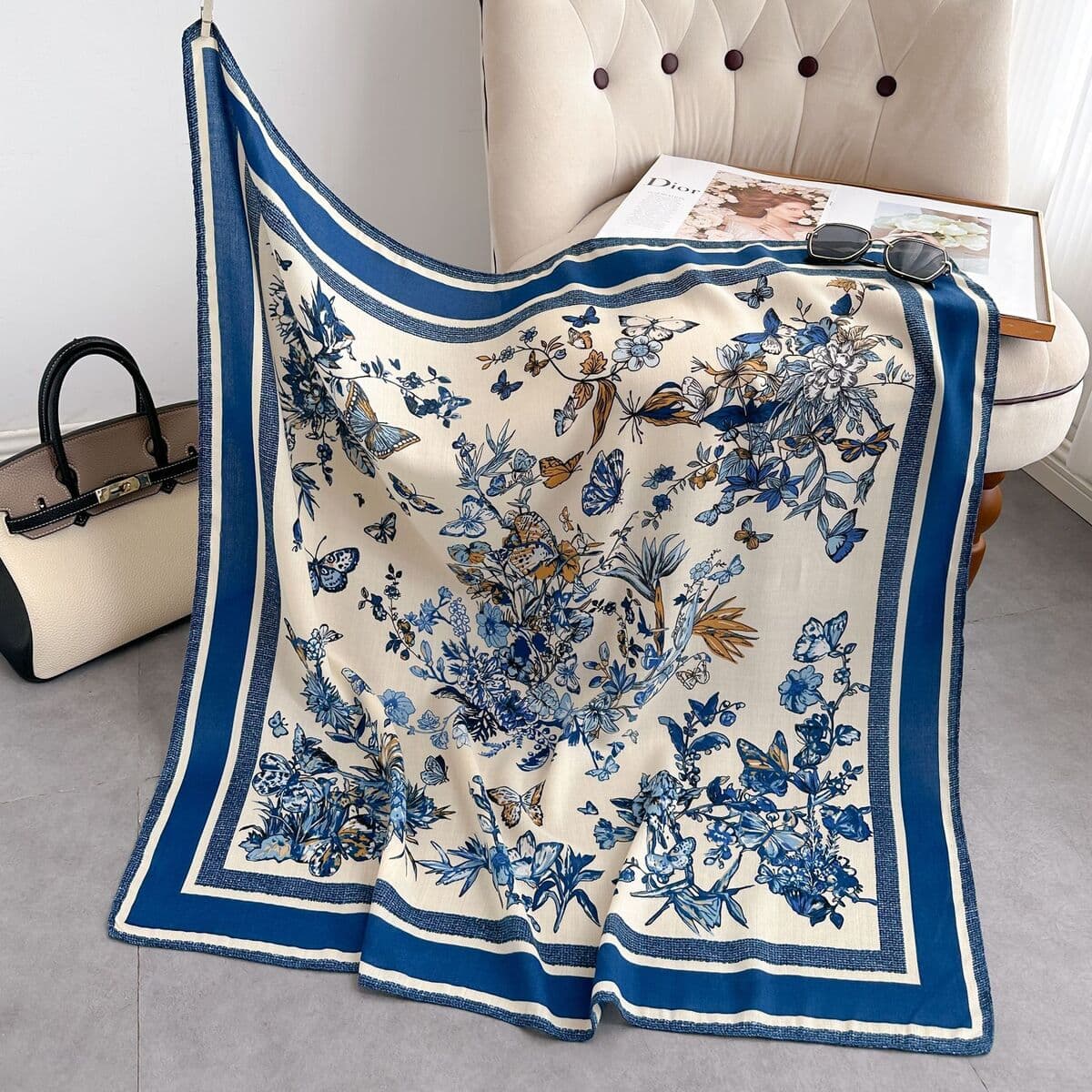 Анти-бархатный хлопчатобумажный принт модный дикий 90 квадратный шарф многофункциональный шарф с рубашкой модный шарф галстук