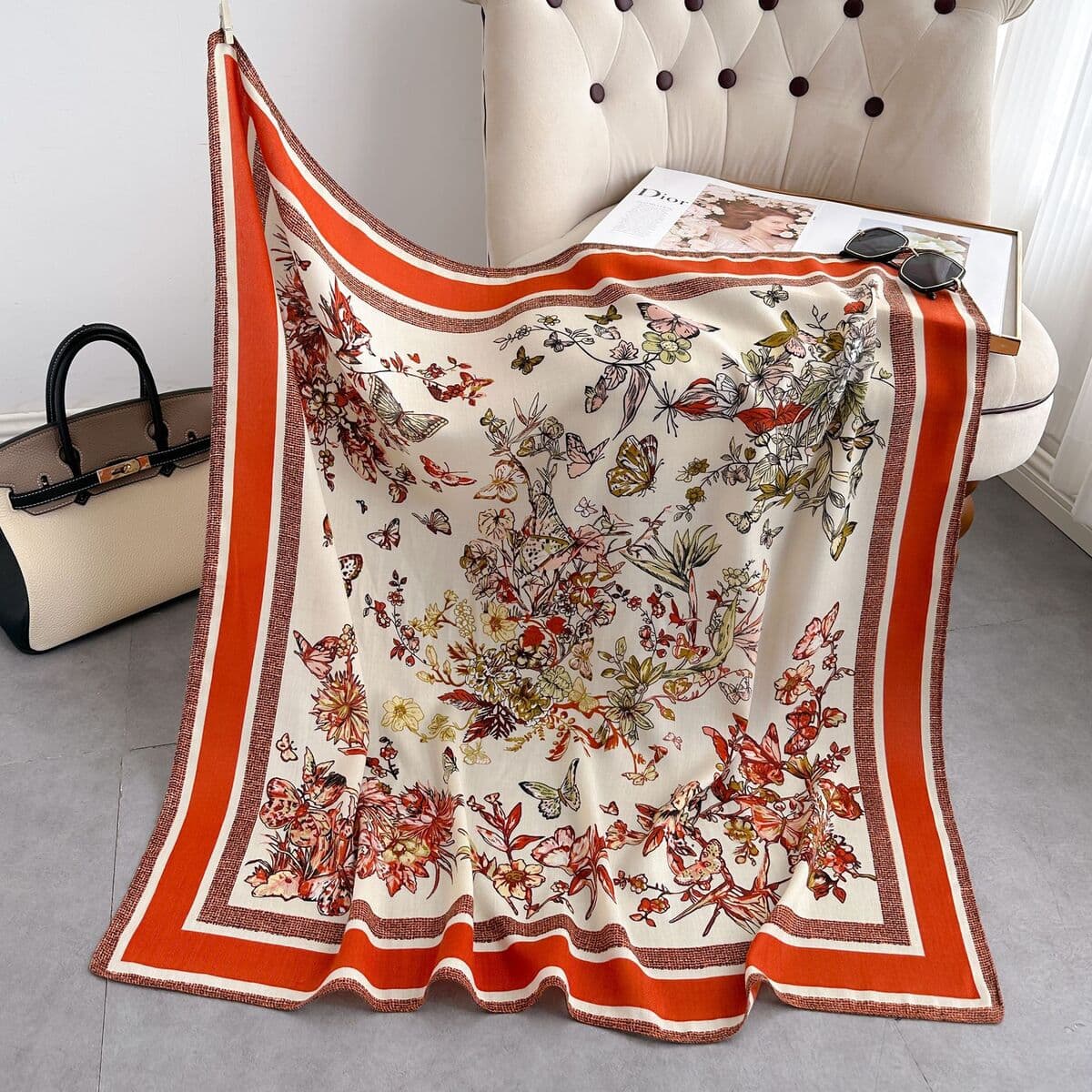 Анти-бархатный хлопчатобумажный принт модный дикий 90 квадратный шарф многофункциональный шарф с рубашкой модный шарф галстук