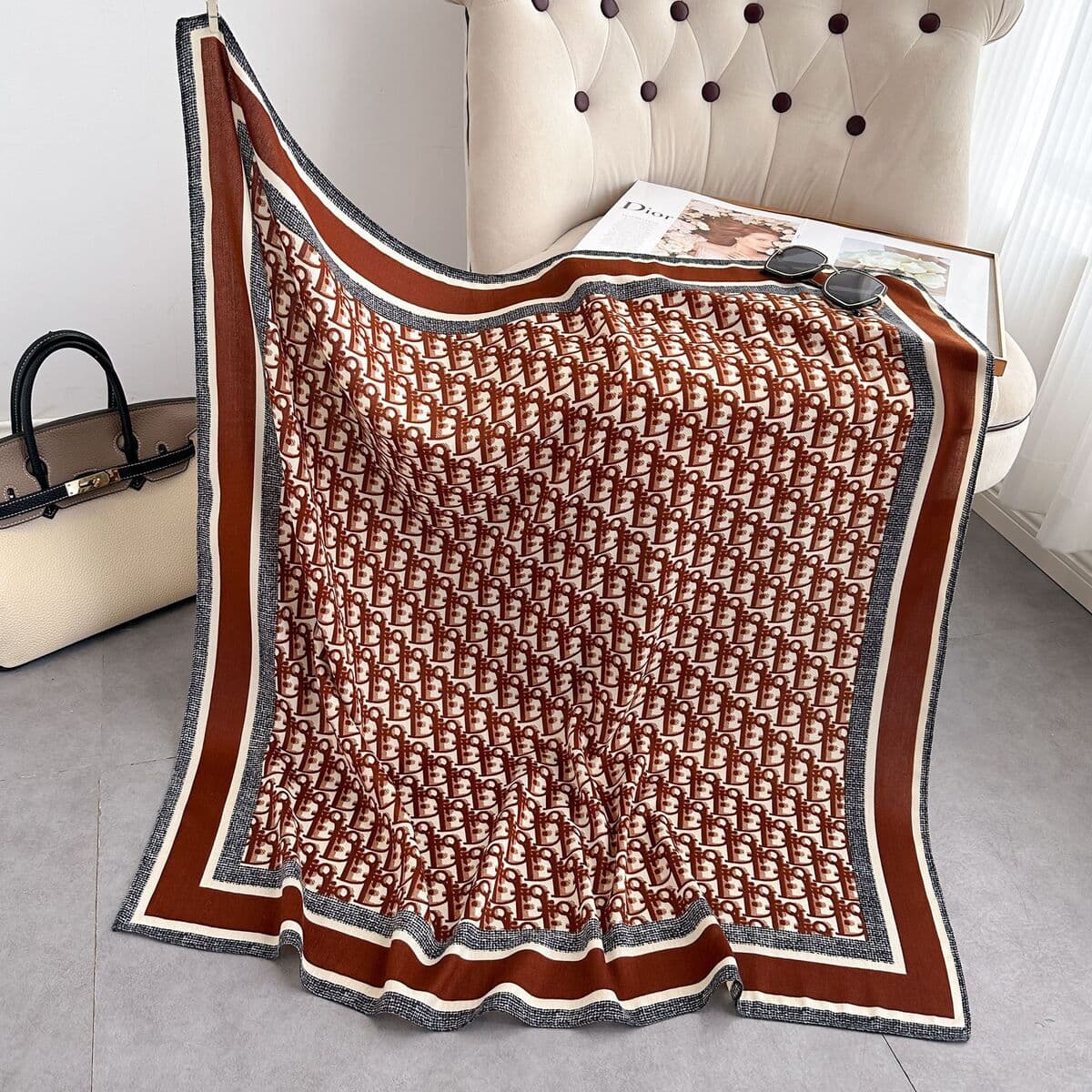 Анти-бархатный хлопчатобумажный принт модный дикий 90 квадратный шарф многофункциональный шарф с рубашкой модный шарф галстук