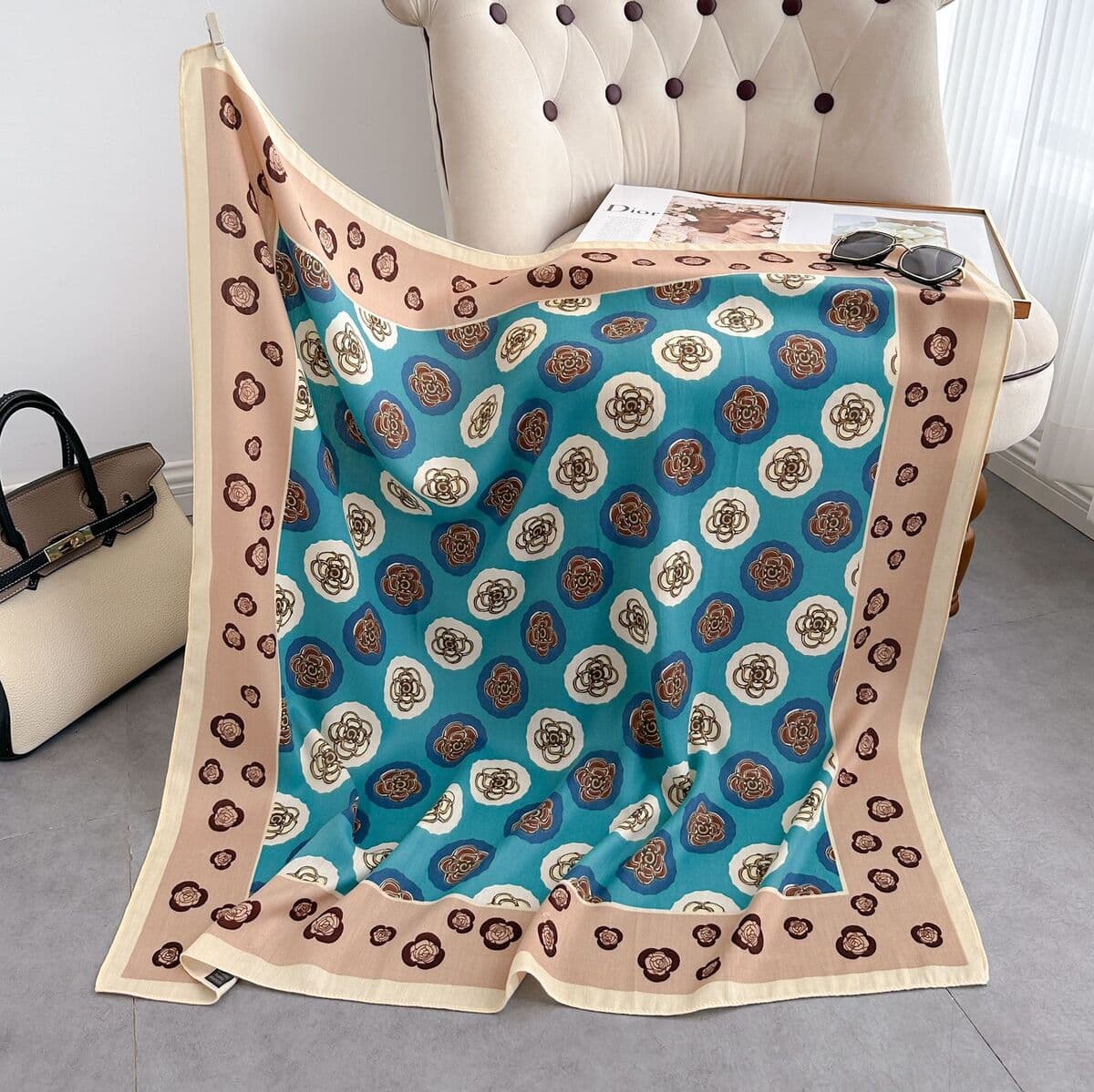 Анти-бархатный хлопчатобумажный принт модный дикий 90 квадратный шарф многофункциональный шарф с рубашкой модный шарф галстук