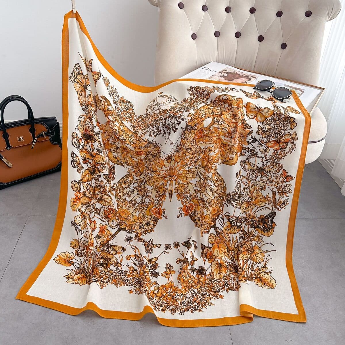 Анти-бархатный хлопчатобумажный принт модный дикий 90 квадратный шарф многофункциональный шарф с рубашкой модный шарф галстук