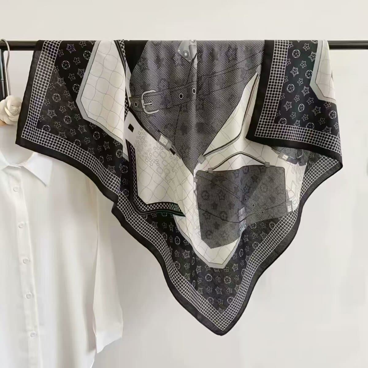 Анти-бархатный хлопчатобумажный принт модный дикий 90 квадратный шарф многофункциональный шарф с рубашкой модный шарф галстук