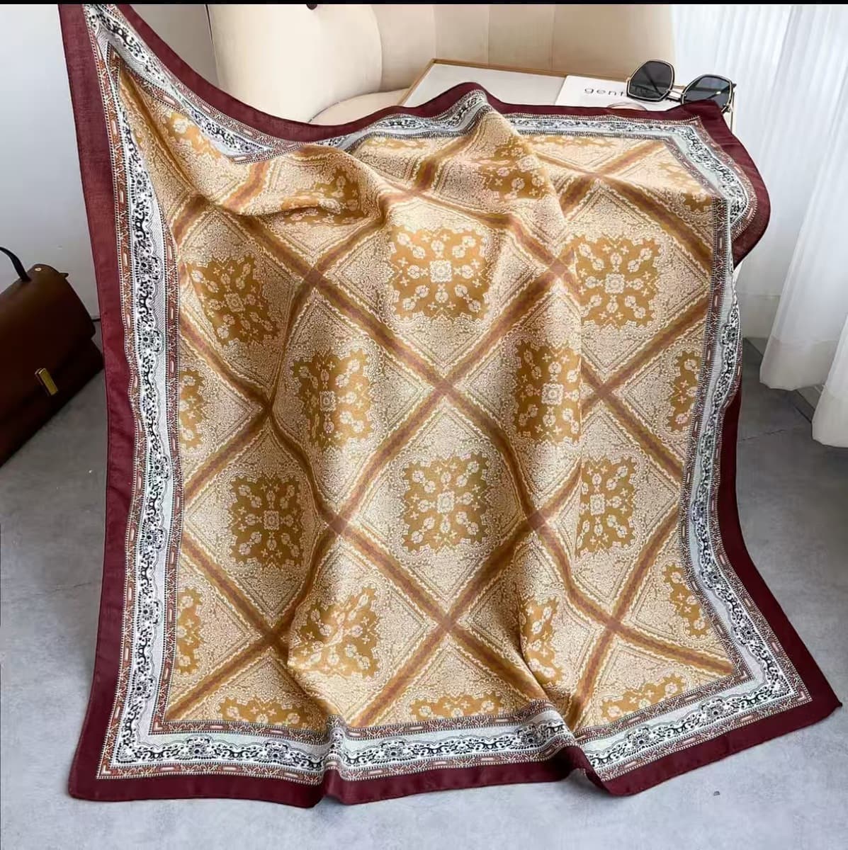 Анти-бархатный хлопчатобумажный принт модный дикий 90 квадратный шарф многофункциональный шарф с рубашкой модный шарф галстук