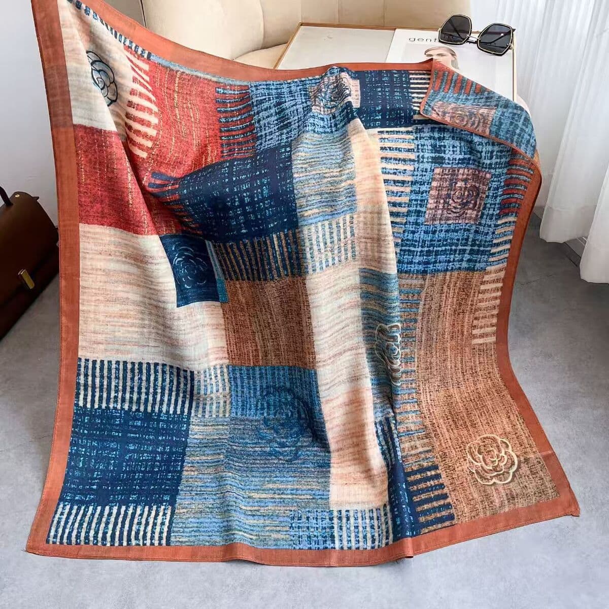 Анти-бархатный хлопчатобумажный принт модный дикий 90 квадратный шарф многофункциональный шарф с рубашкой модный шарф галстук