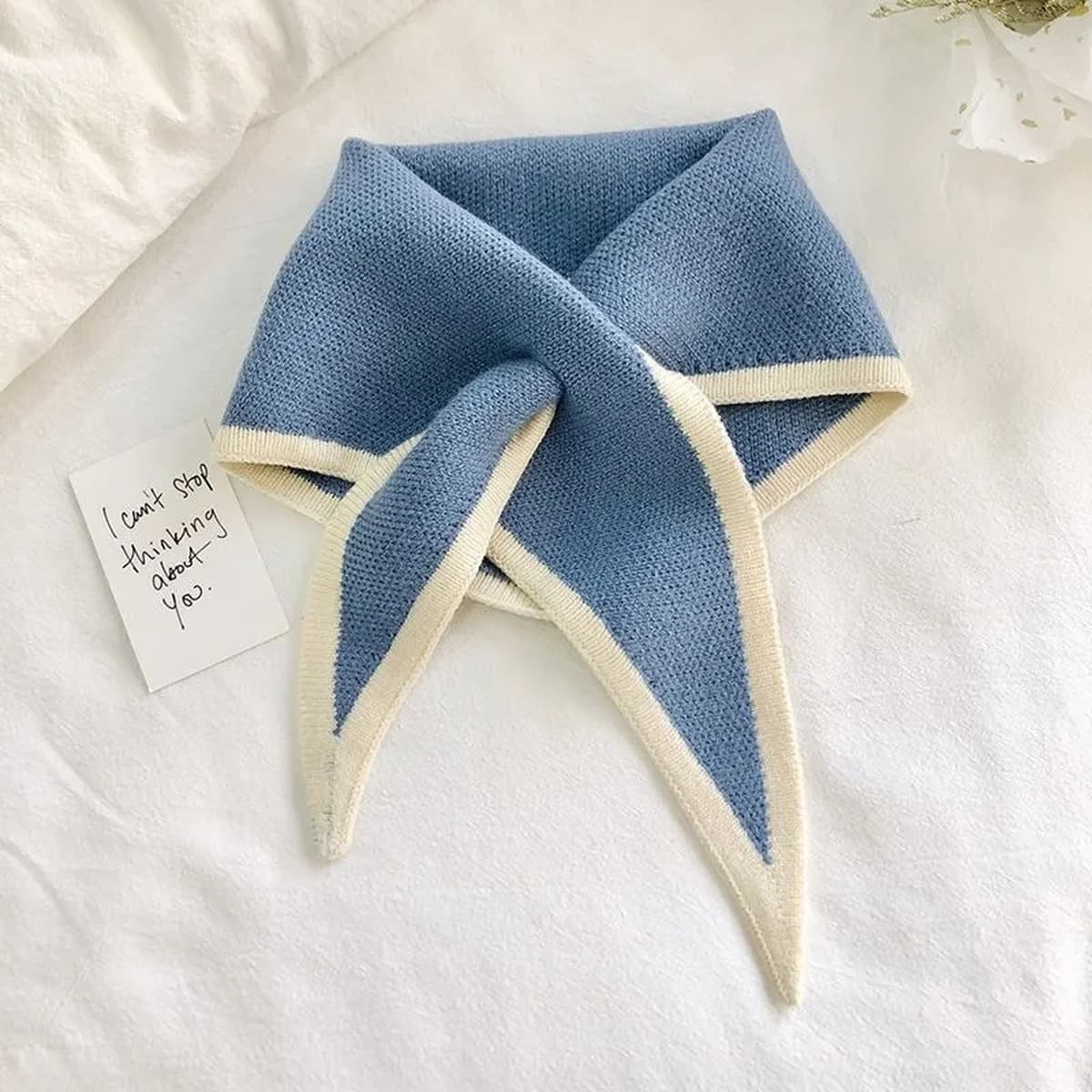 Корейский осенний и зимний шерстяной трикотажный шарф женский зимний чехол для шеи сладкий крест треугольный шарф теплый шарф