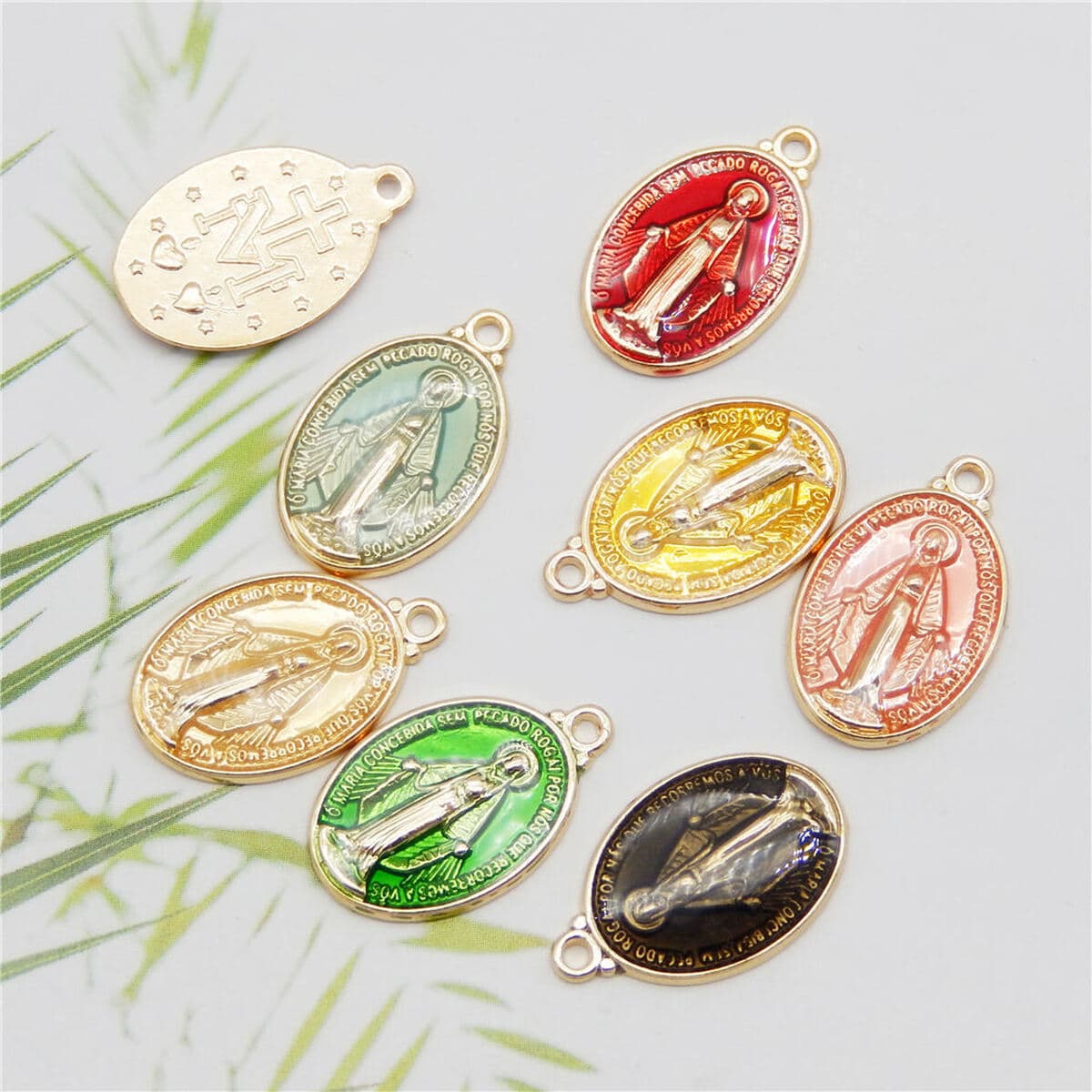 Золотое масло для внешней торговли, капля Девы Марии, овальная религиозная бирка, кулон, серьги «сделай сам», ожерелье,...