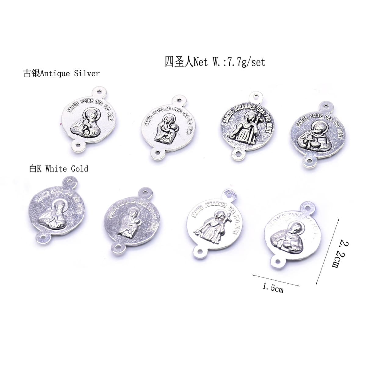 (10 комплектов в каждой упаковке) Четыре комплекта из двух отверстий святой цинковый сплав аксессуары чётки ожерелье DIY...