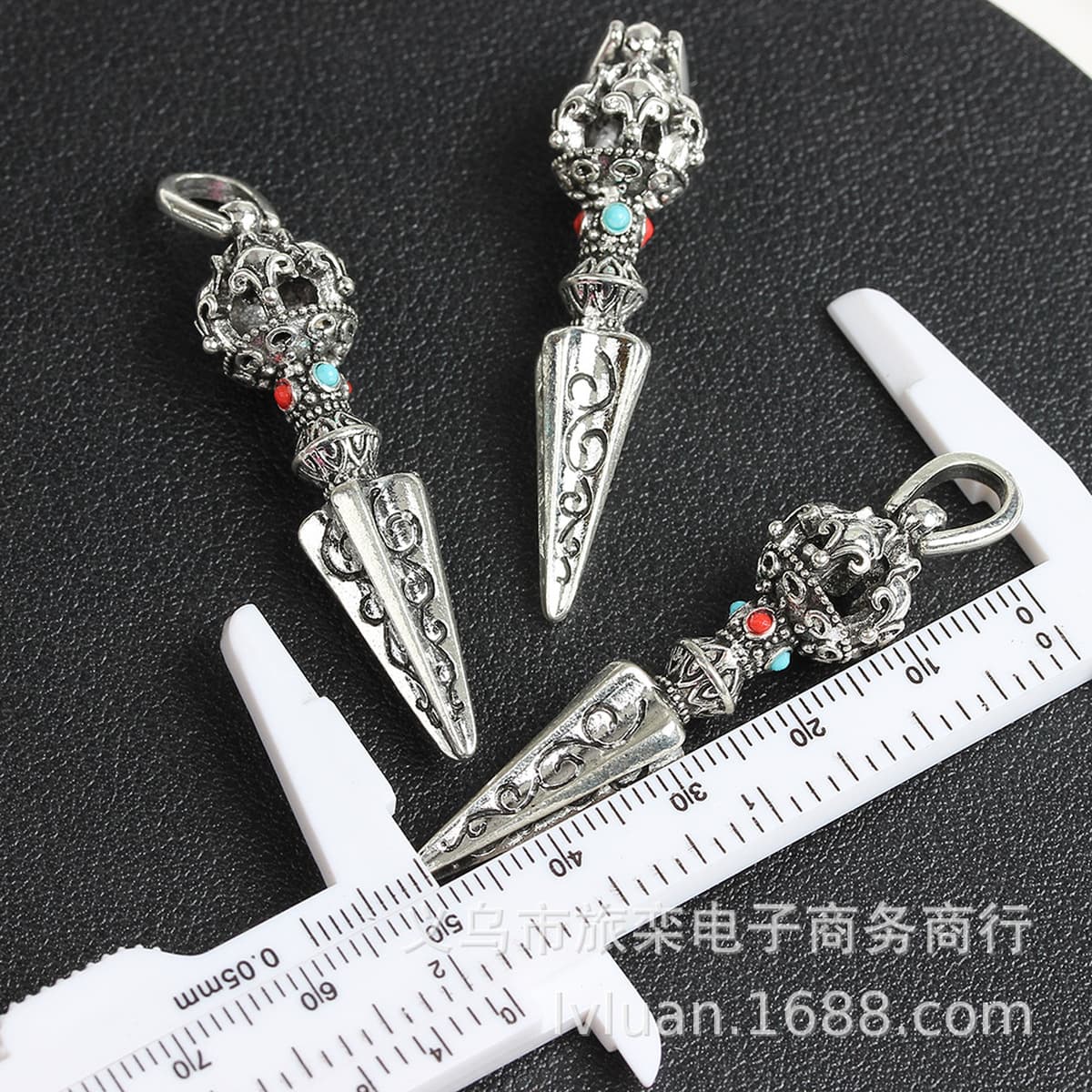 Тибетский серебряный сплав капли масла кулон религиозное Артистизм пестик Звезда Луна Бодхи аксессуары