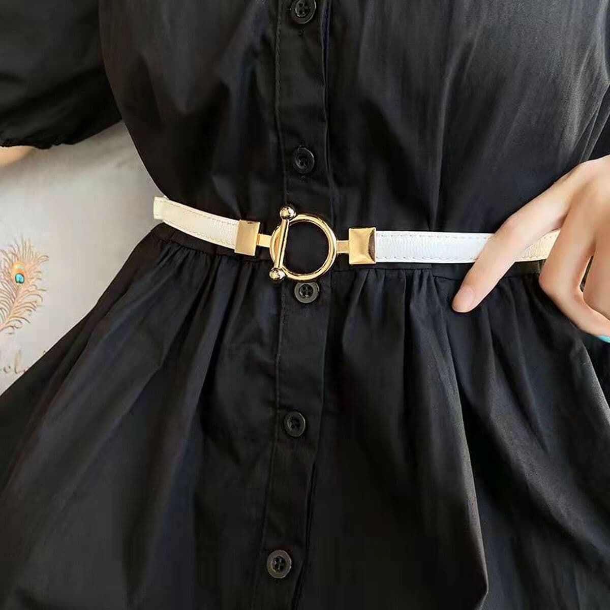 Тонкий пояс Женская декоративная летняя цепочка на талию, аксессуары, платье, костюм, обтягивающий талию, Универсальная...