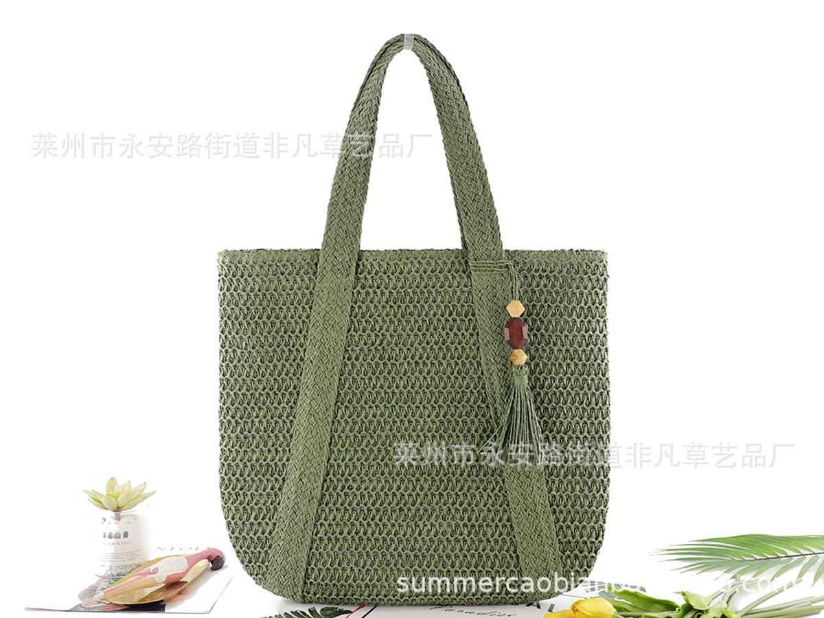 Ins Новое поступление тканая однотонная тканая сумка модная сумка через плечо из бумажной веревки из соломы тканая сумка с...