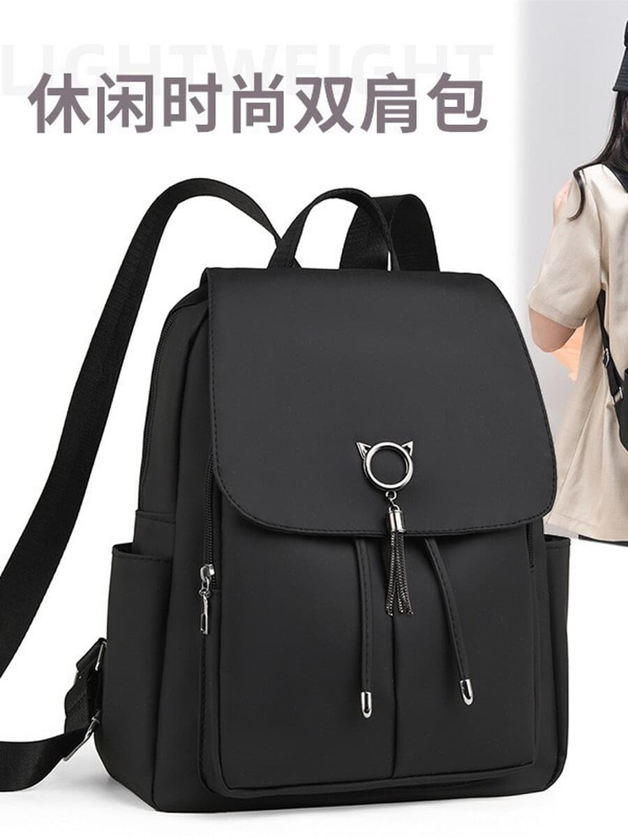 Рюкзак школьный 2025 новый большой вместимости милый для поездок универсальный с подвеской в виде кота