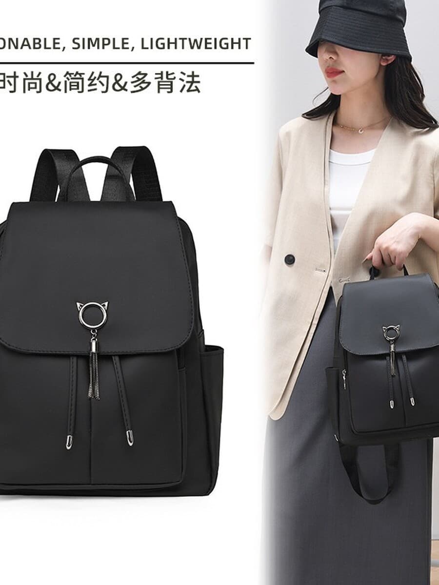 Рюкзак школьный 2025 новый большой вместимости милый для поездок универсальный с подвеской в виде кота