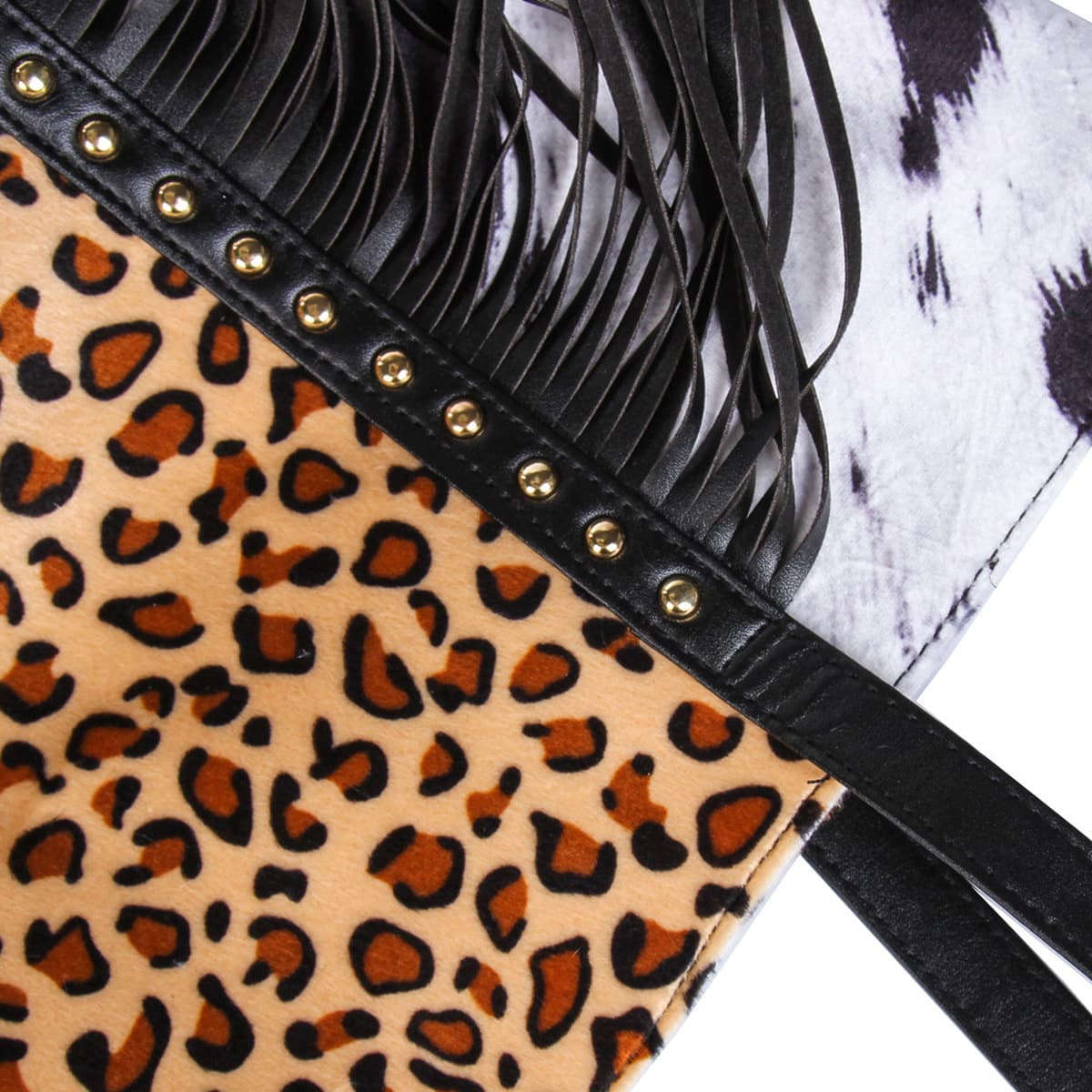 Европейская и американская новая сумка для молочных продуктов Сумка для покупок с леопардовым принтом и кисточками...