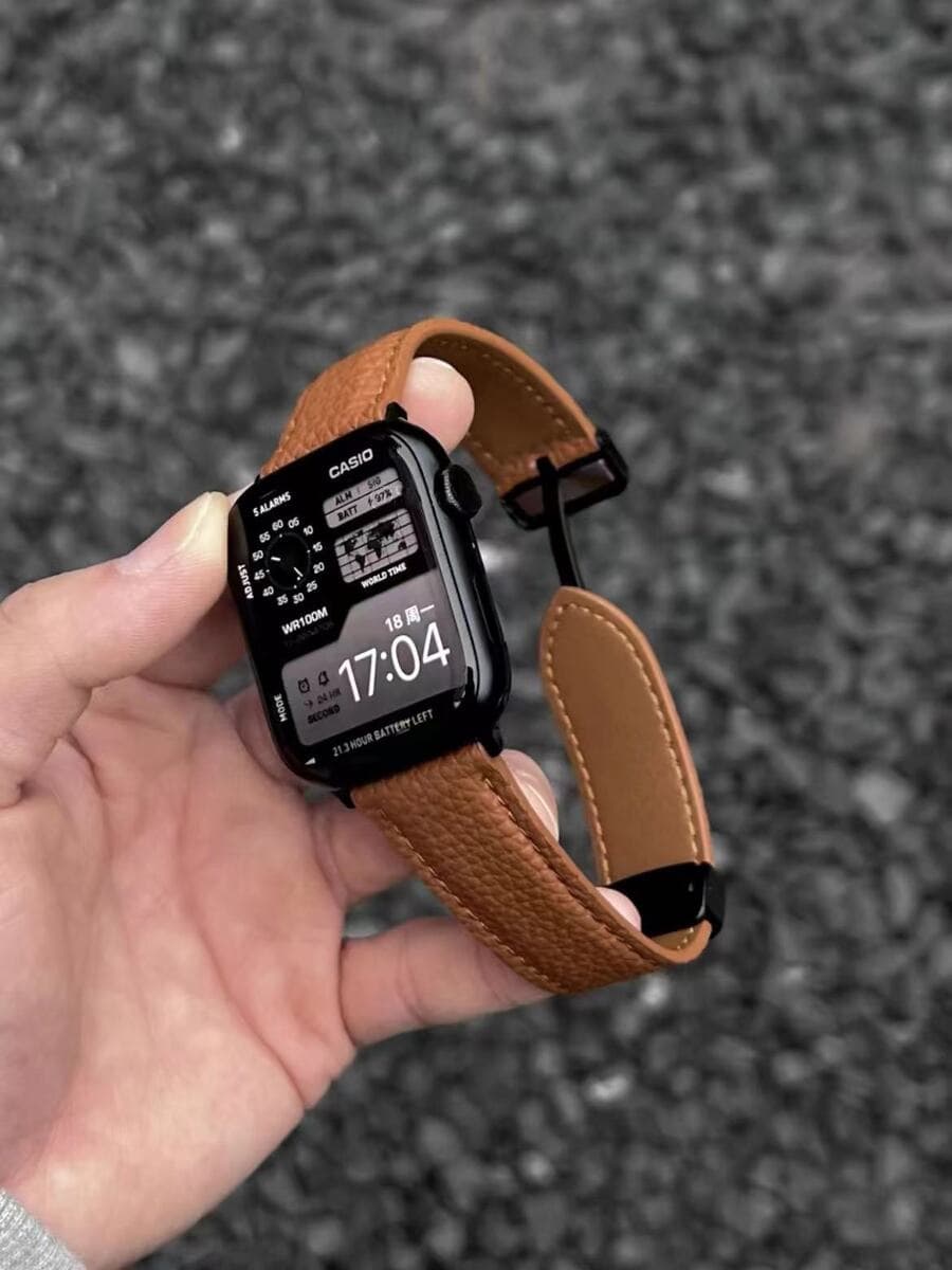 Для Apple Watch AppleWatch456iwatch78910se Личи кожаный магнитный отсосной ремень