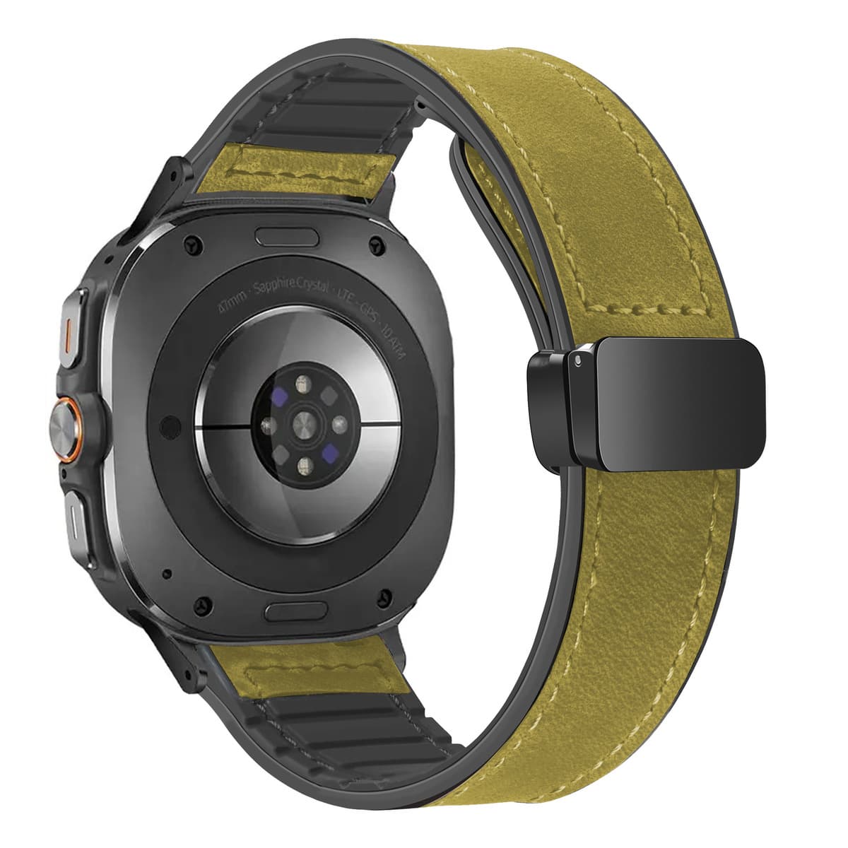 Применяет умные часы Samsung Galaxy watch7 ultra 47mm Crazy Horse с рисунком силиконовый кожаный ремешок для часов