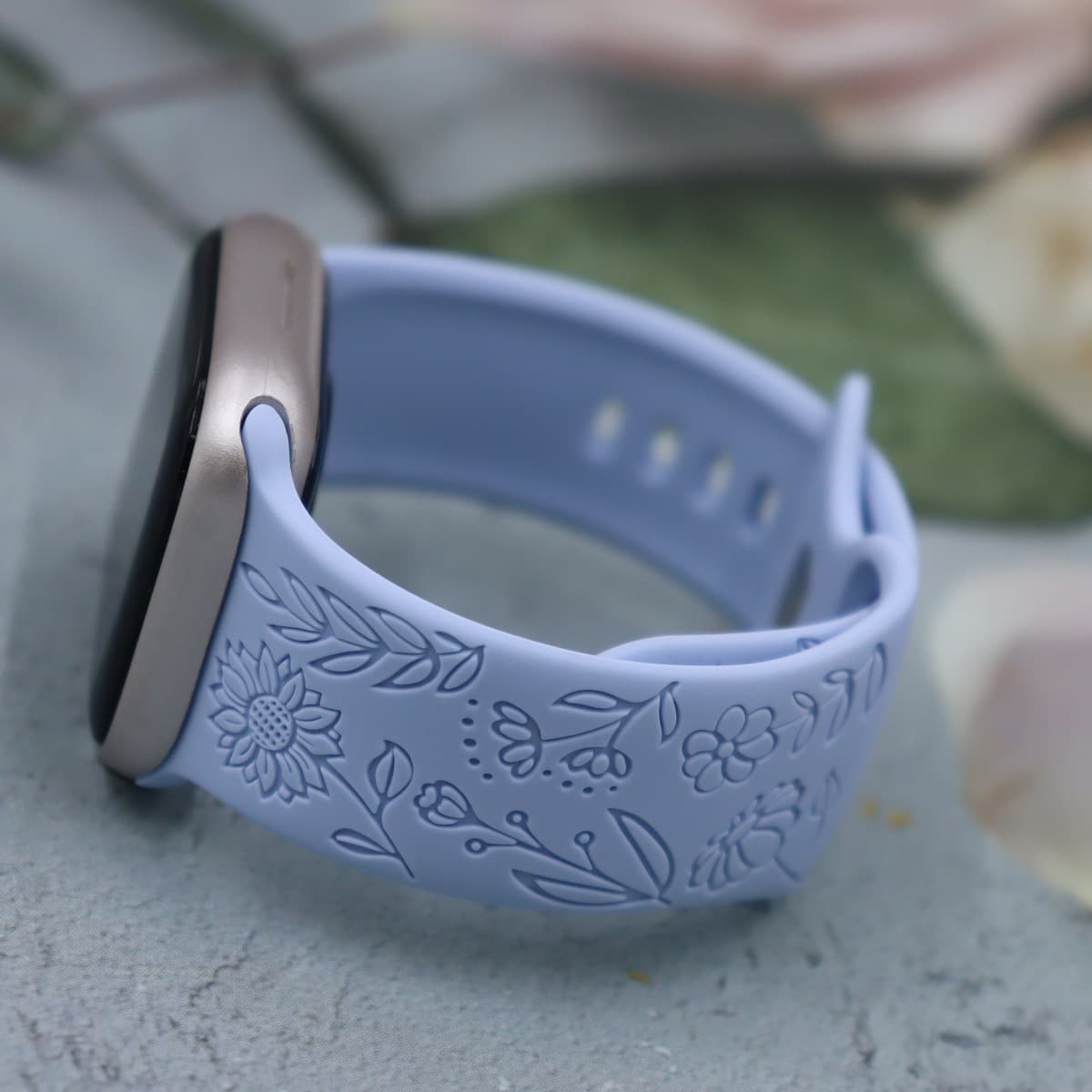 Ремешок для Apple Watch с регулируемой длиной и солнечным цветочным узором, силиконовый ремешок, стильный и повседневный...