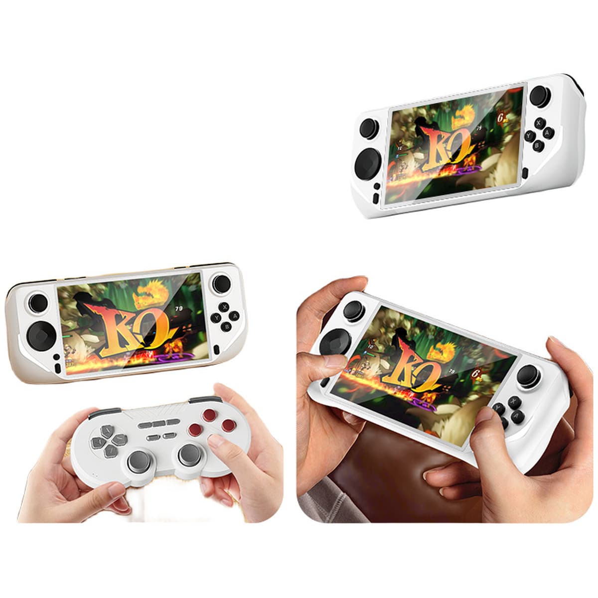 Пятно E6 портативный 5-дюймовый экран IPS HD карманный игровой автомат Android аркада PSP для двух игроков N64/PS1