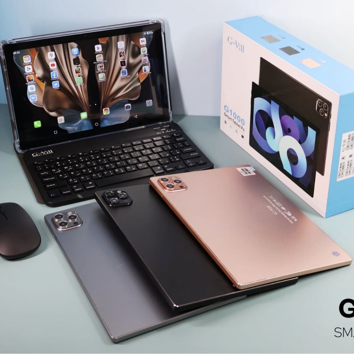 Популярный планшетный компьютер G1000 с диагональю экрана 10,1 дюйма, поддержкой 5G и Wi-Fi, для обучения и бизнес-аналитики.