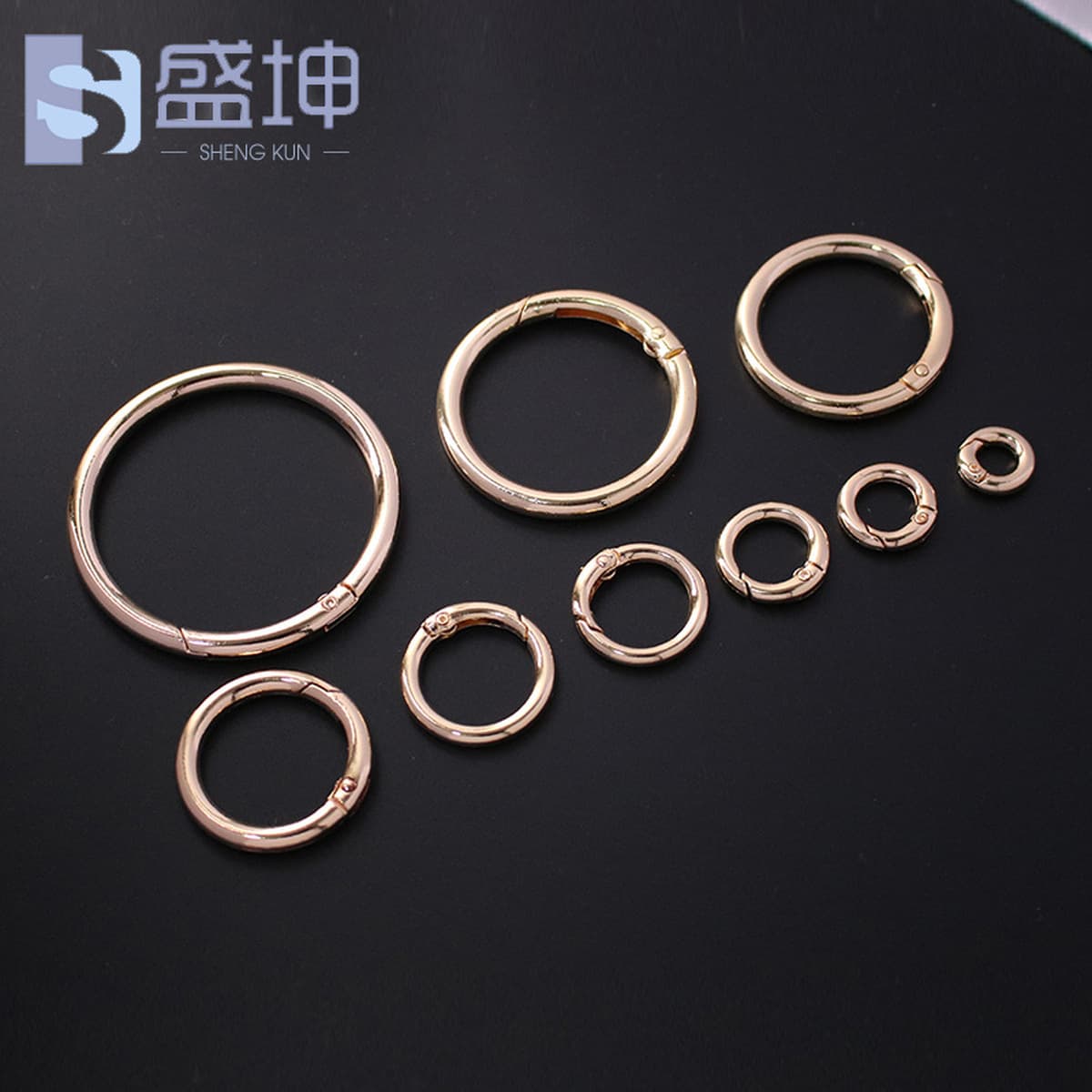 Пресс-застежка из цинкового сплава, пружинное кольцо, открытый кольцевой брелок для ключей от машины, застежка для сумки,...