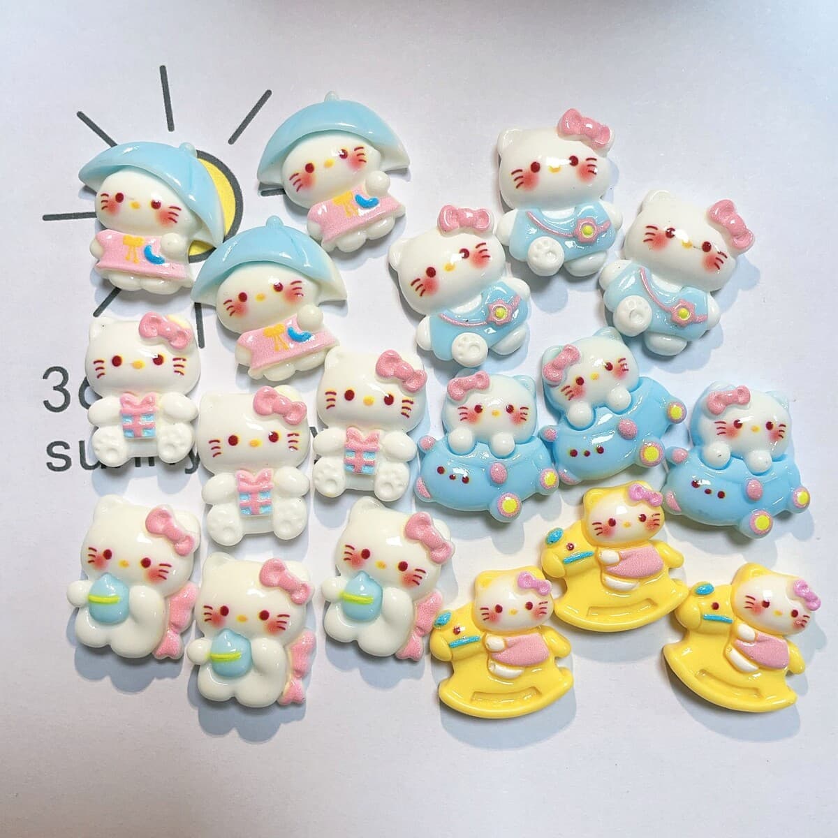 Яркий мультяшный детский сад кошка DIY кремовый клей для мобильного телефона чехол для заколки головки веревка для обуви...