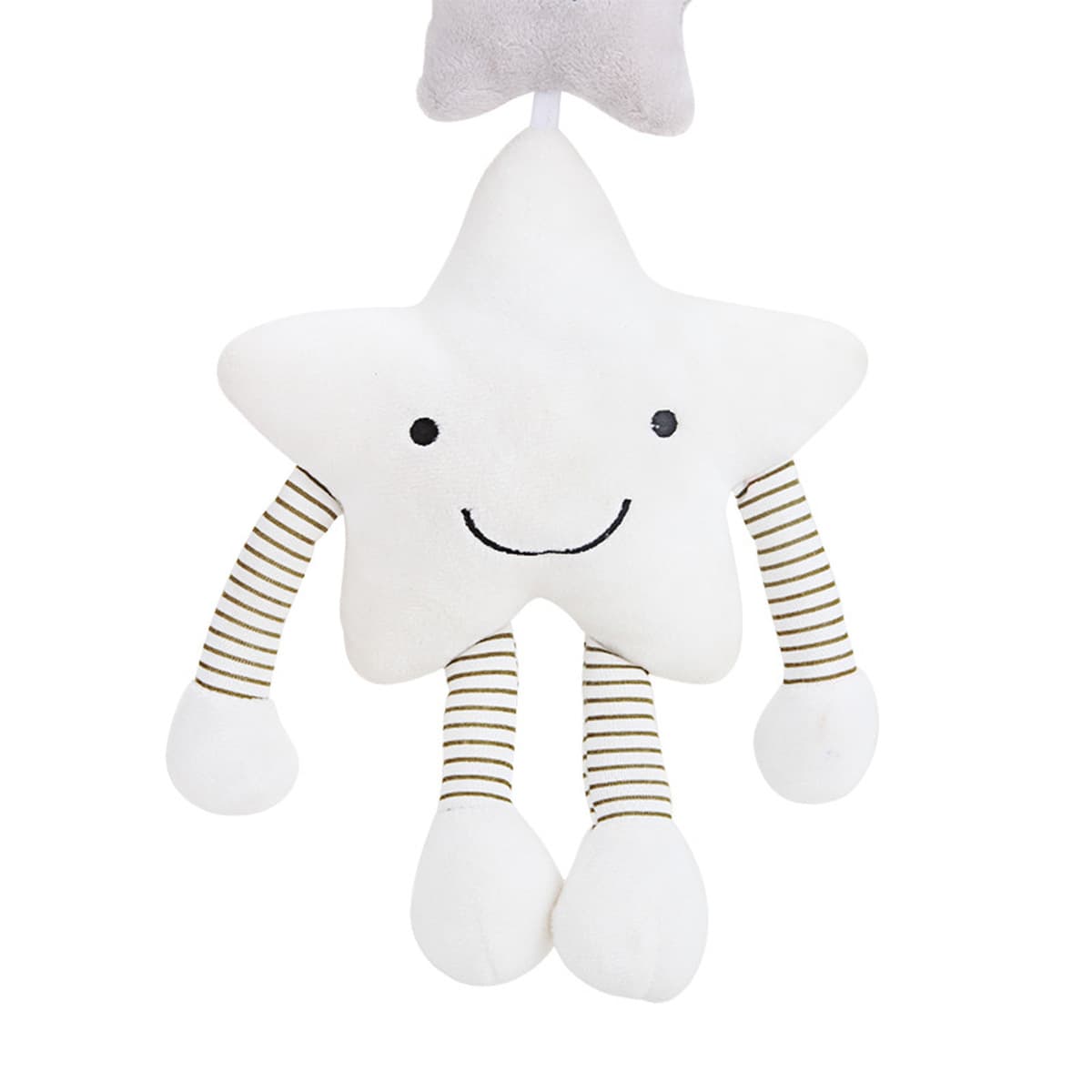 Мультяшный белый пятиконечный звездный автомобиль висит ребенок, чтобы спать, звук кровати колокольчик игрушка детская...