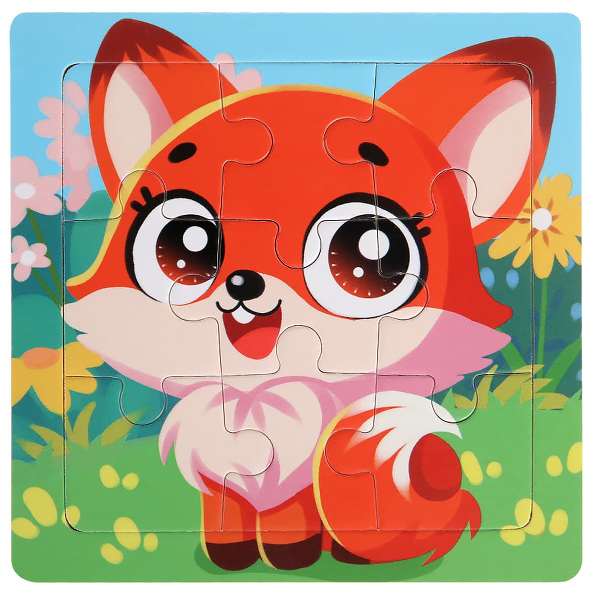 9 штук деревянных мультфильмов животных плоская головоломка детский сад ребенок мальчик девочка раннего образования