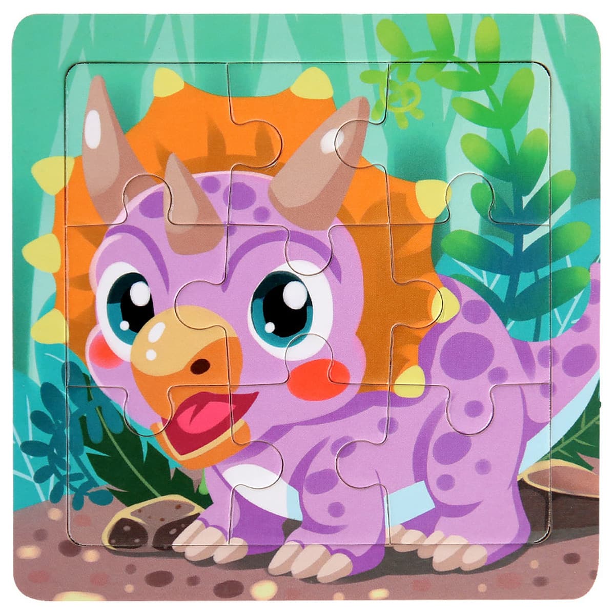 9 штук деревянных мультфильмов животных плоская головоломка детский сад ребенок мальчик девочка раннего образования