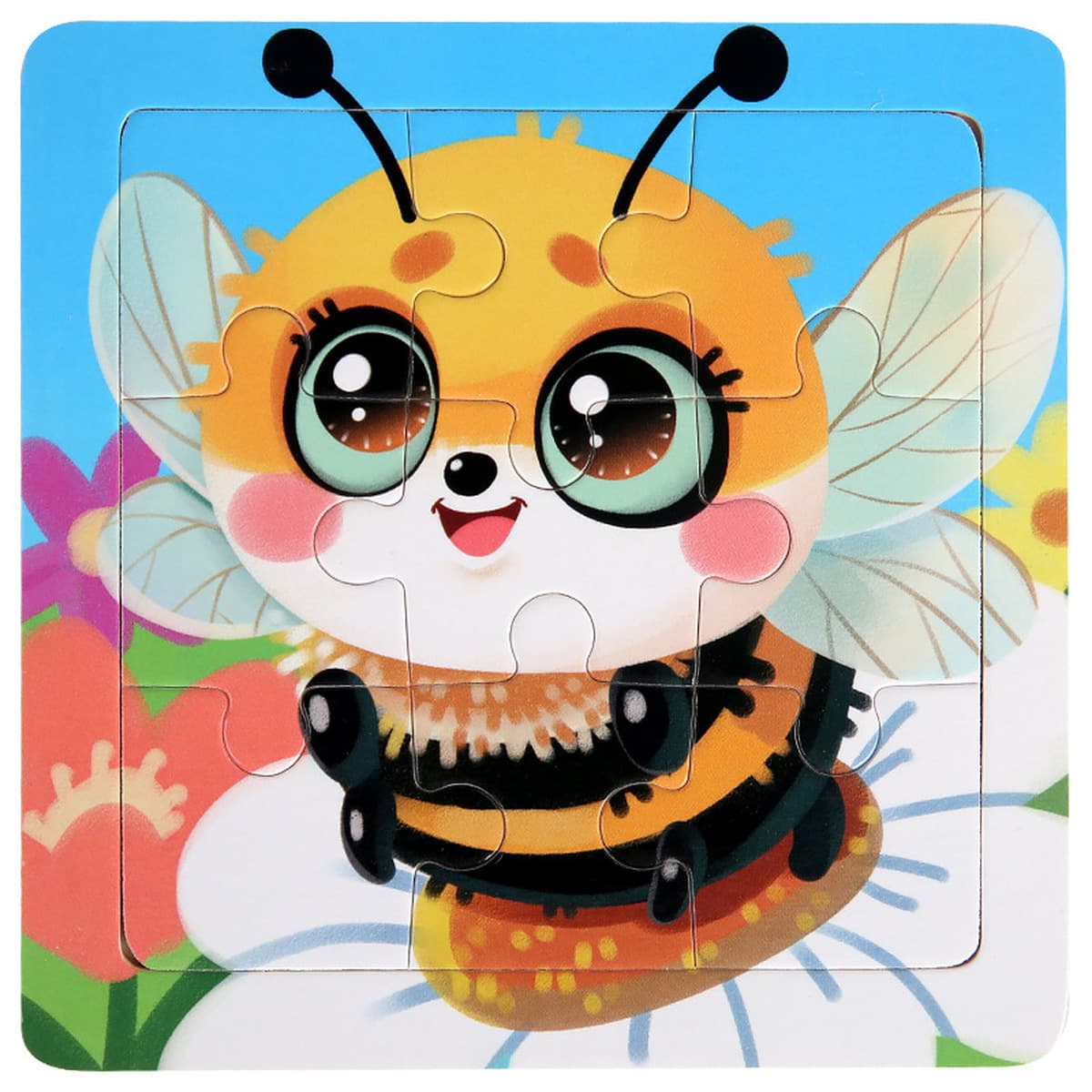 9 штук деревянных мультфильмов животных плоская головоломка детский сад ребенок мальчик девочка раннего образования