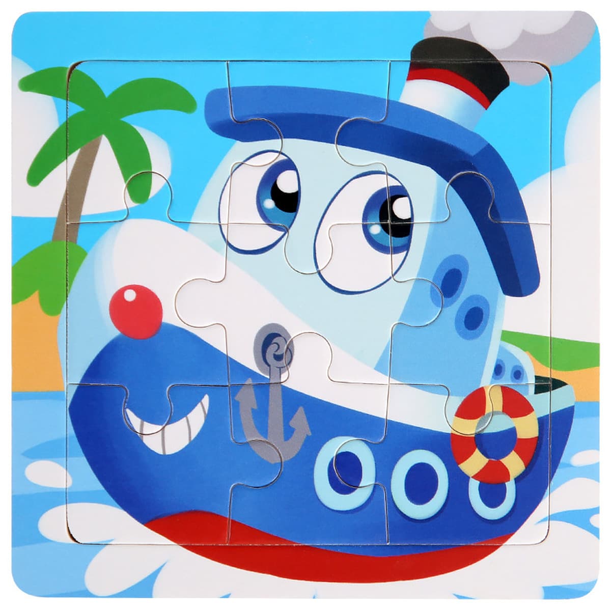 9 штук деревянных мультфильмов животных плоская головоломка детский сад ребенок мальчик девочка раннего образования