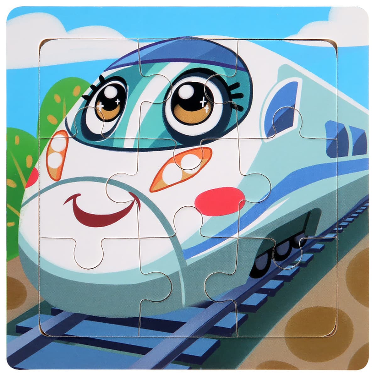 9 штук деревянных мультфильмов животных плоская головоломка детский сад ребенок мальчик девочка раннего образования