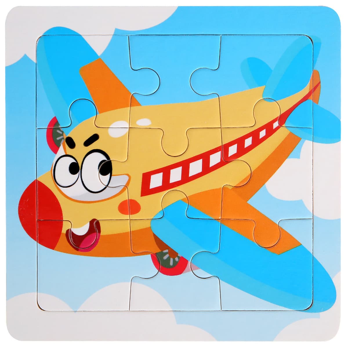 9 штук деревянных мультфильмов животных плоская головоломка детский сад ребенок мальчик девочка раннего образования